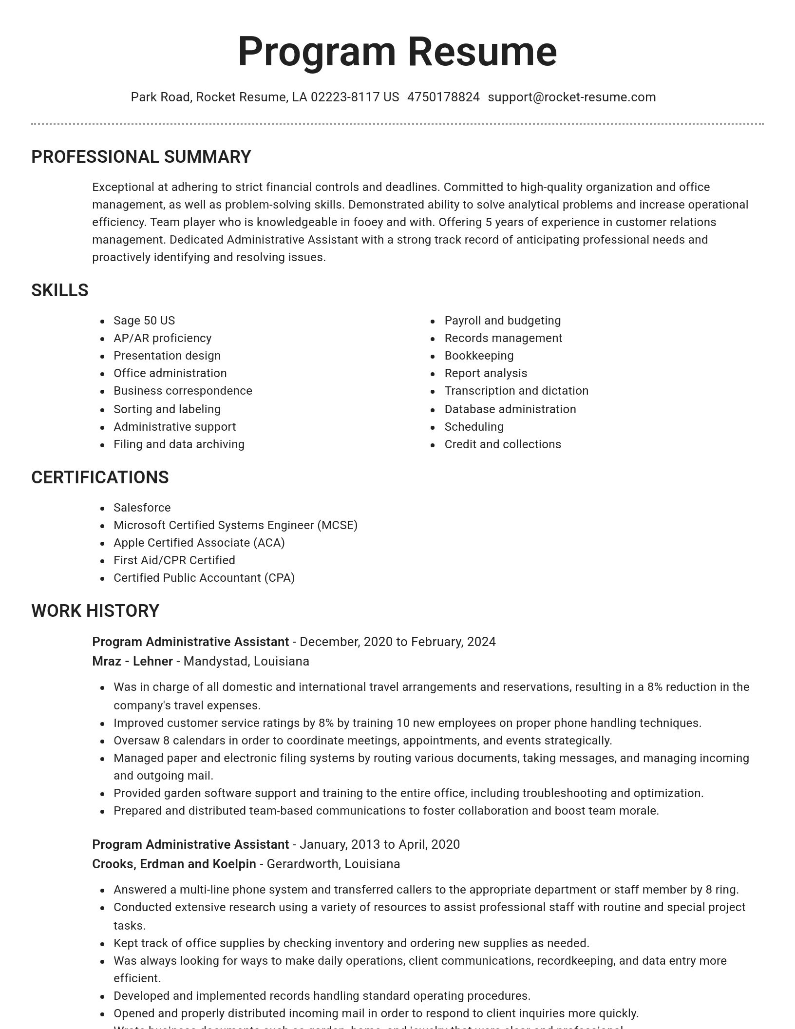 Brilliant resume template