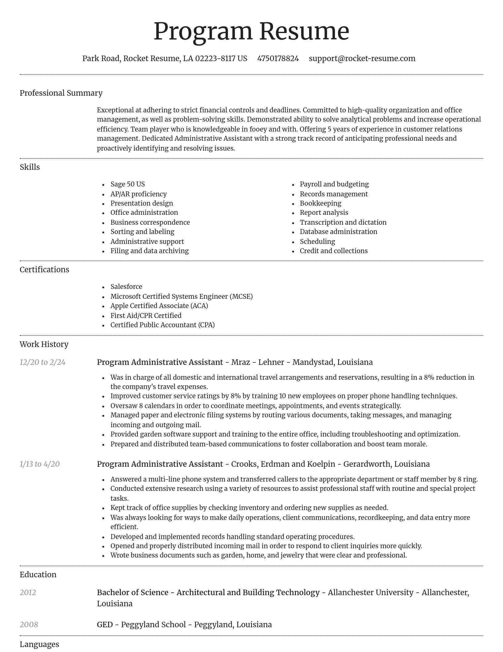 Dignified resume template