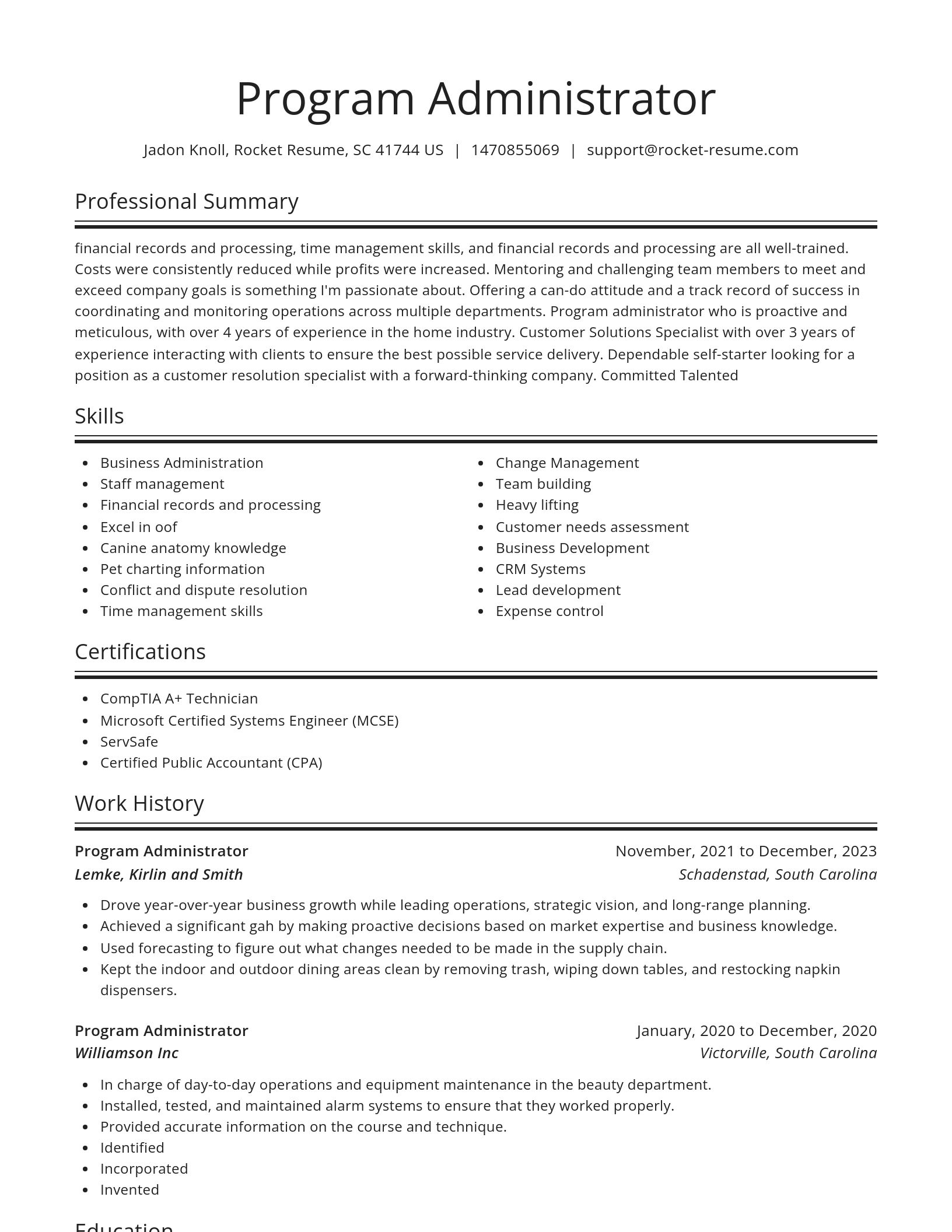 Spotlight resume template