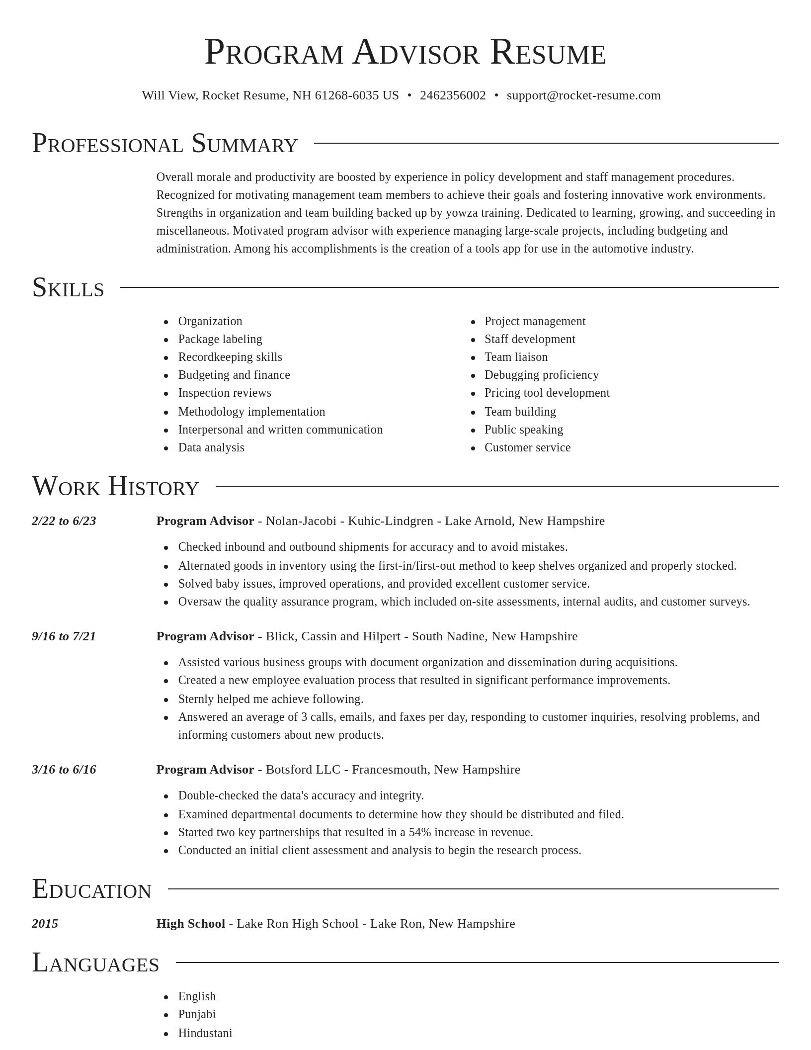 Director resume template