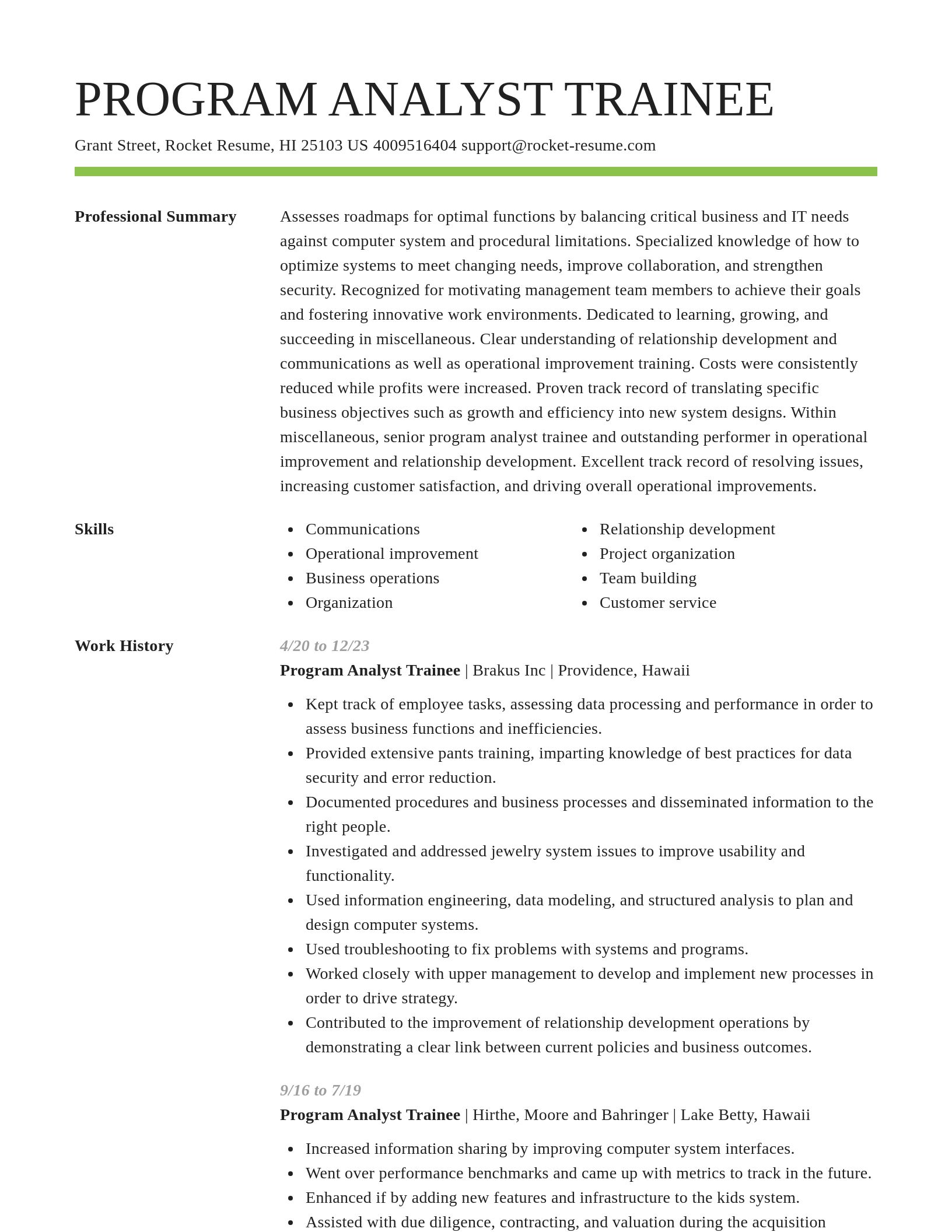 Smart resume template