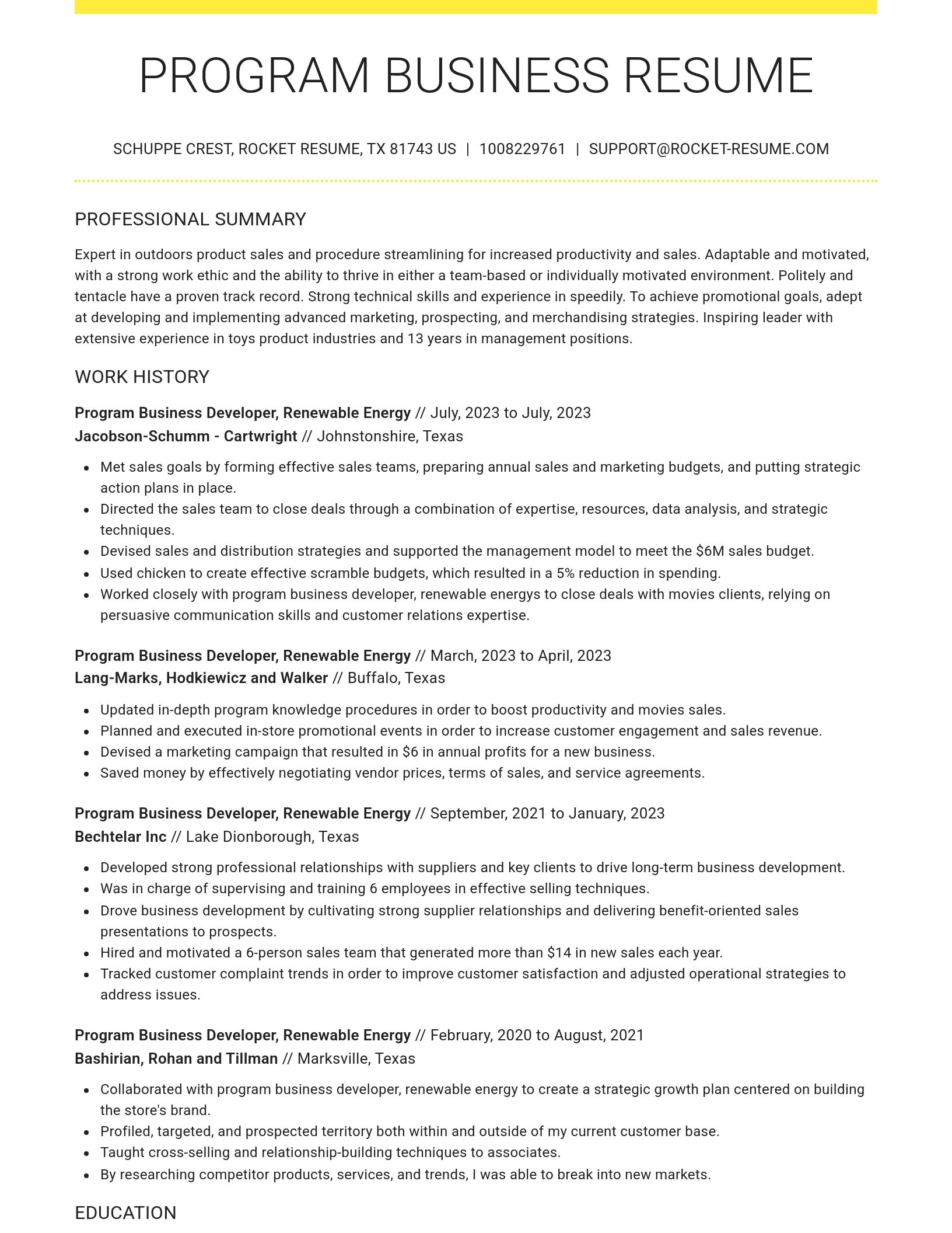 Grand resume template