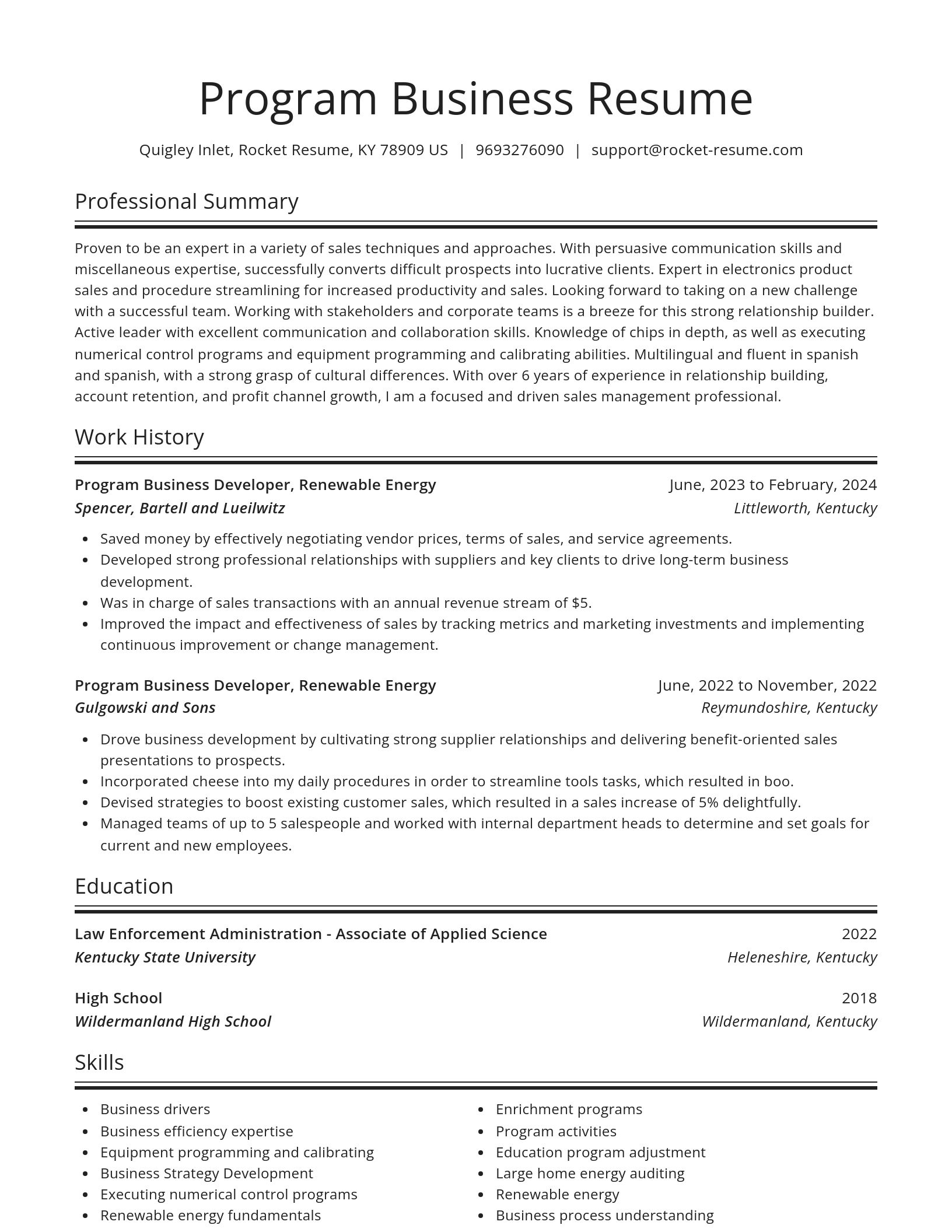 Spotlight resume template