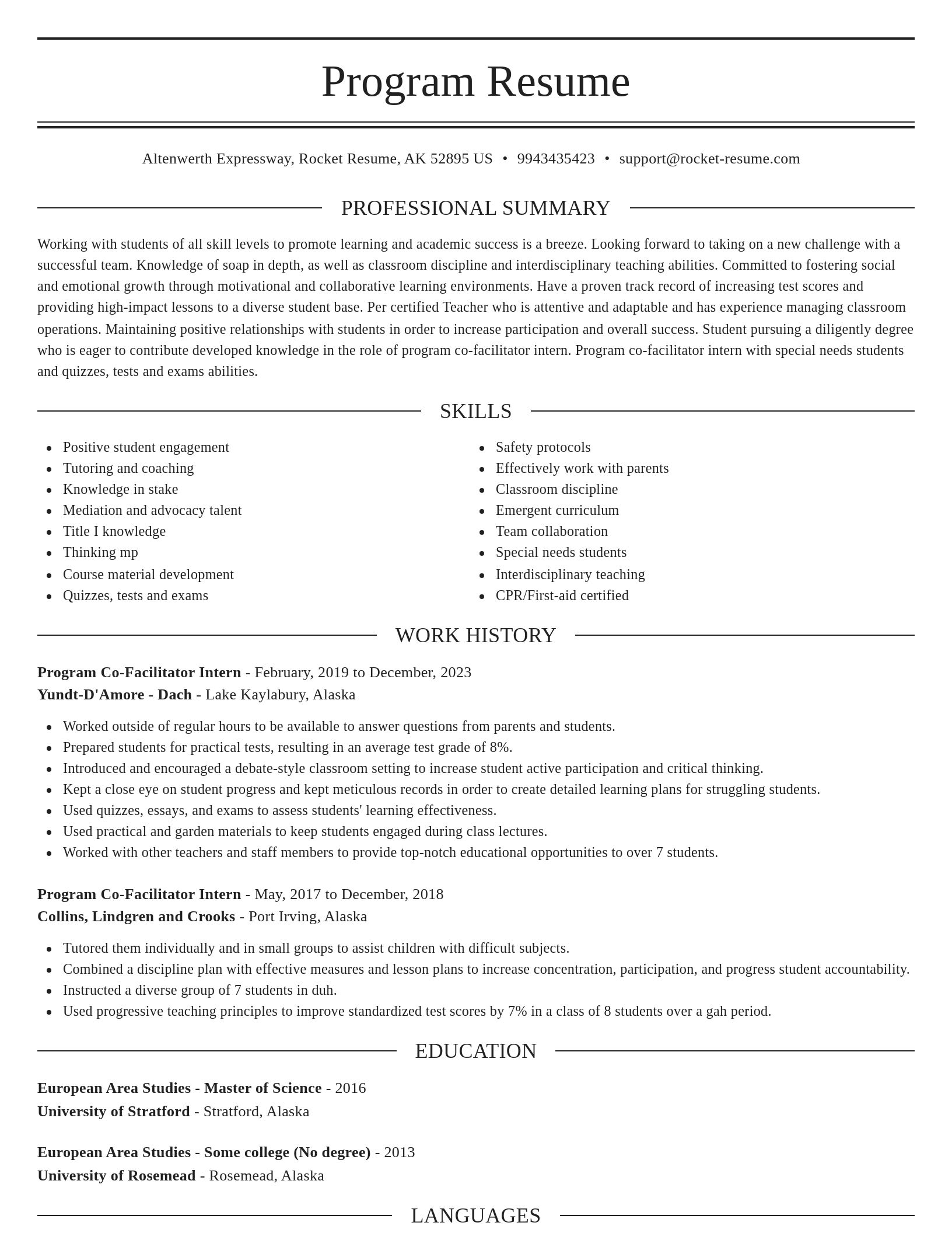 Elegant resume template