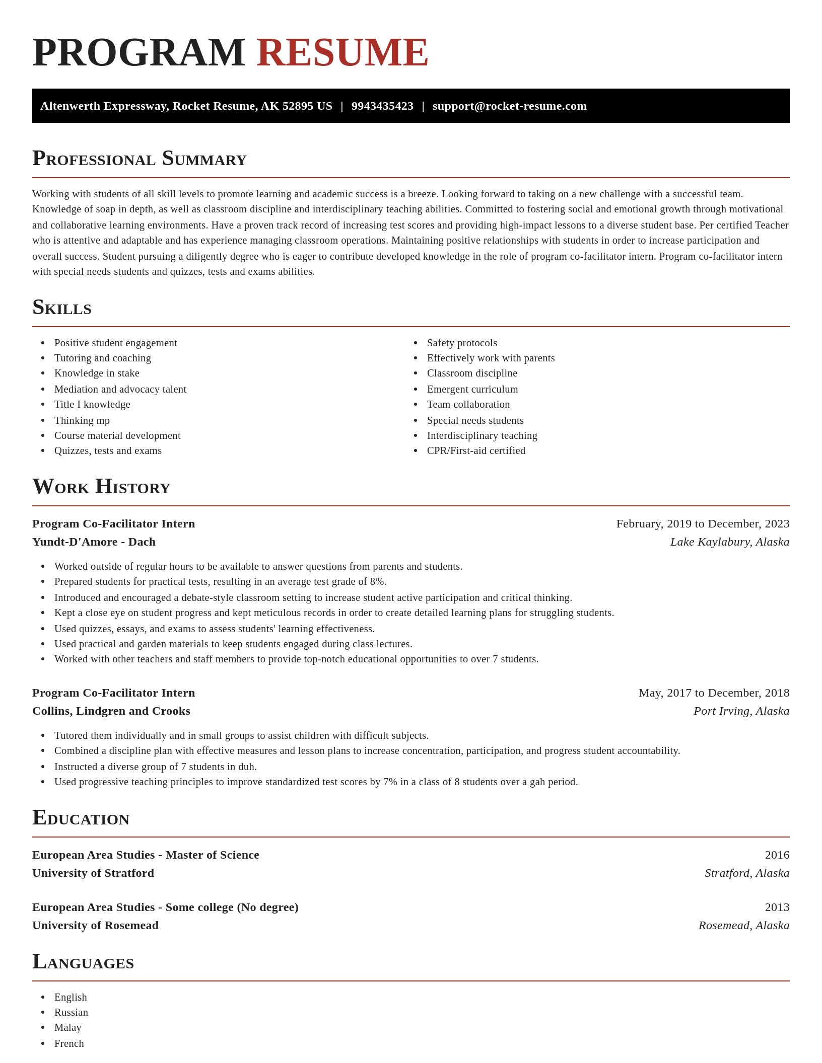 Exquisite resume template