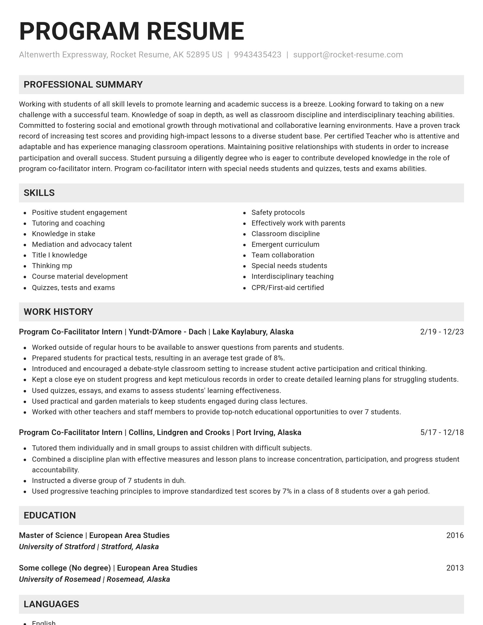 Genius resume template