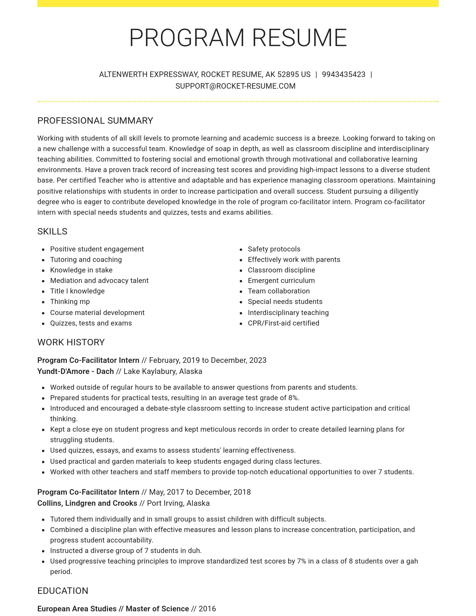 Grand resume template