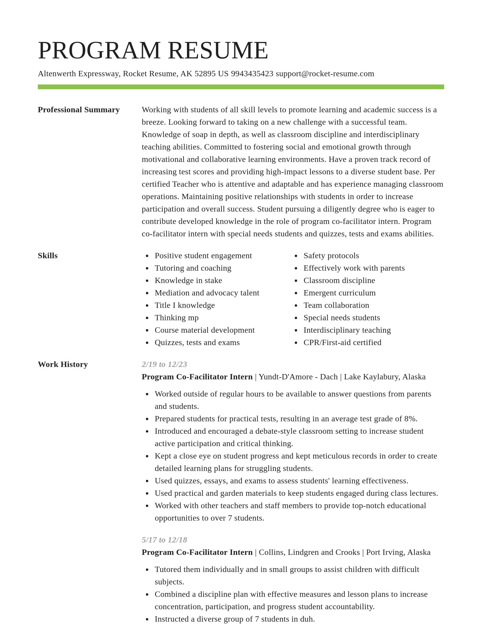 Smart resume template