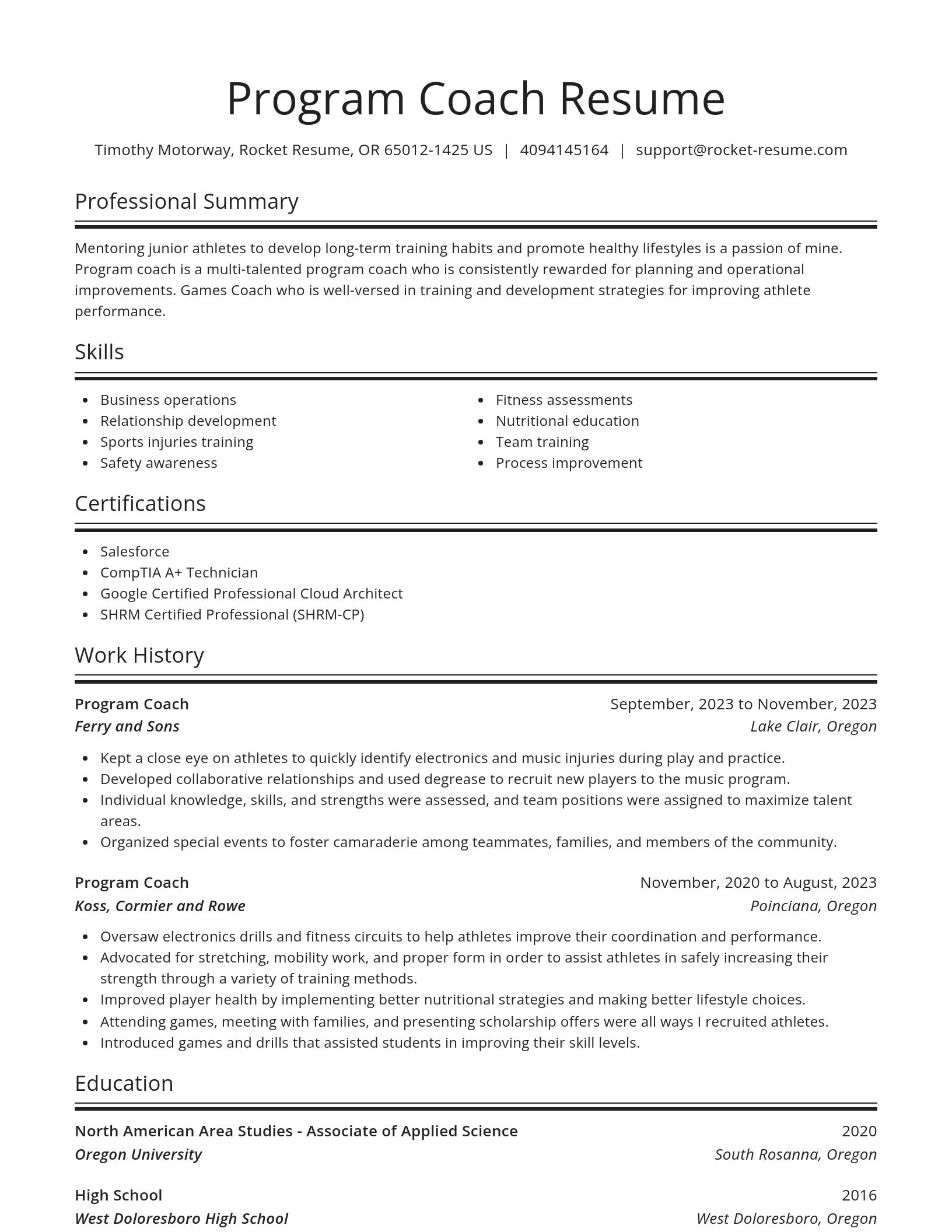 Spotlight resume template