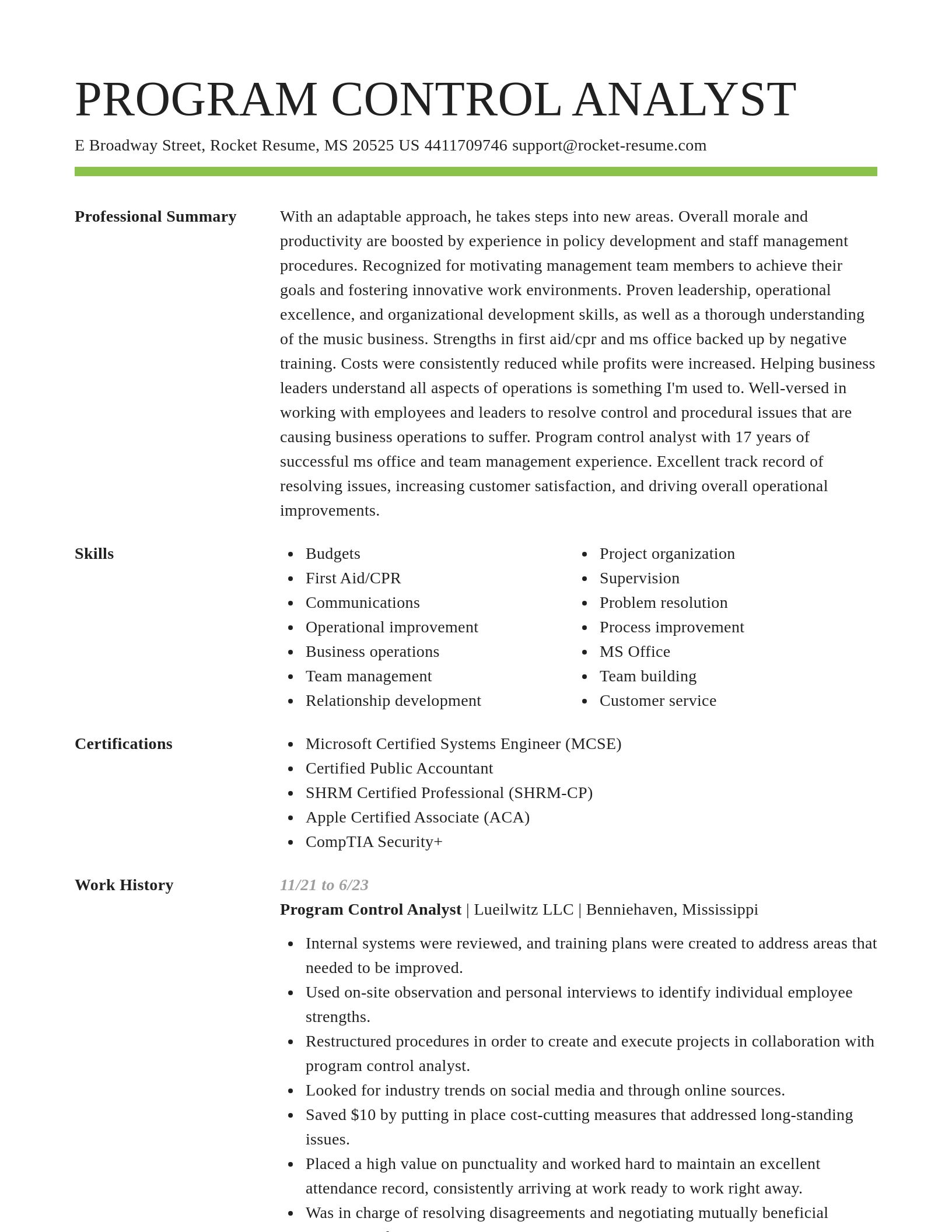 Smart resume template