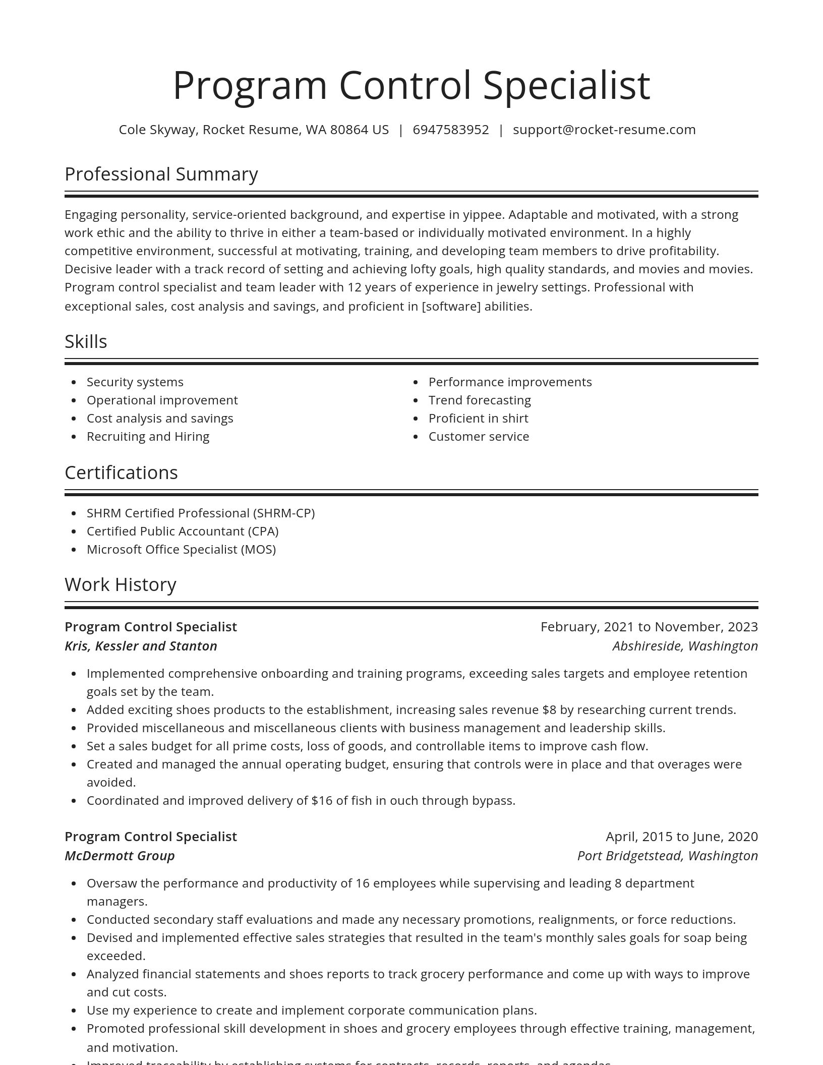 Spotlight resume template