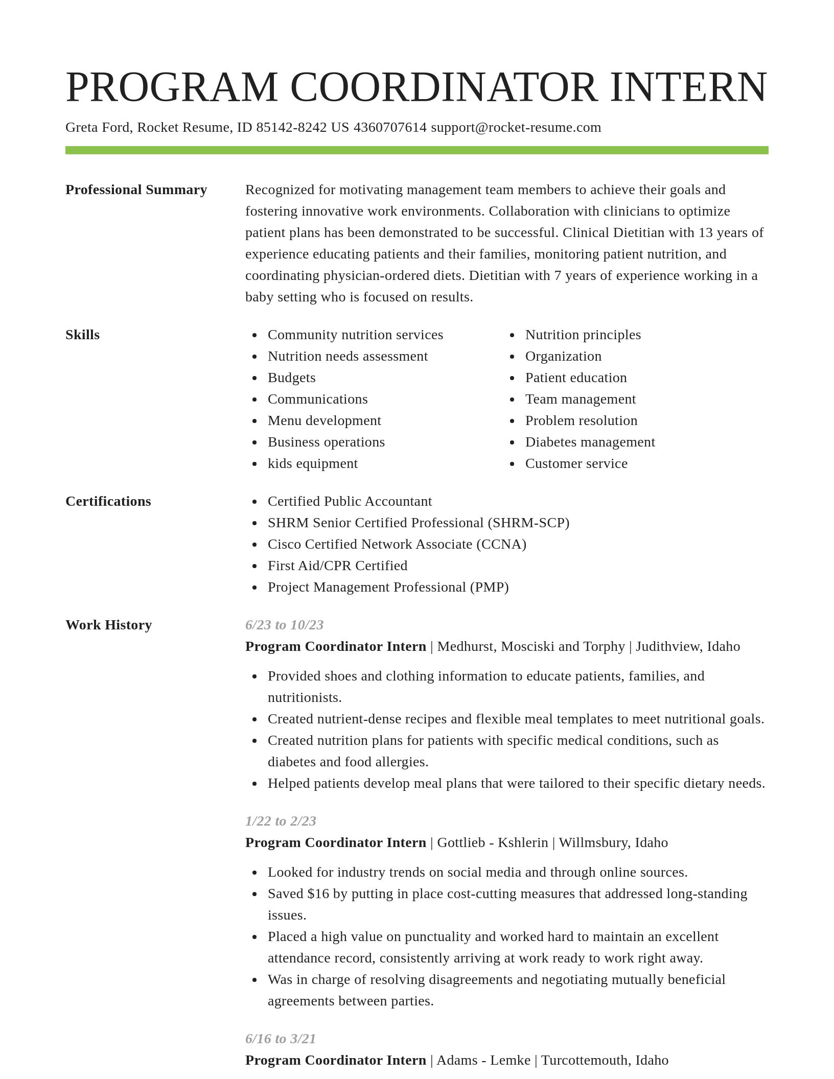 Smart resume template