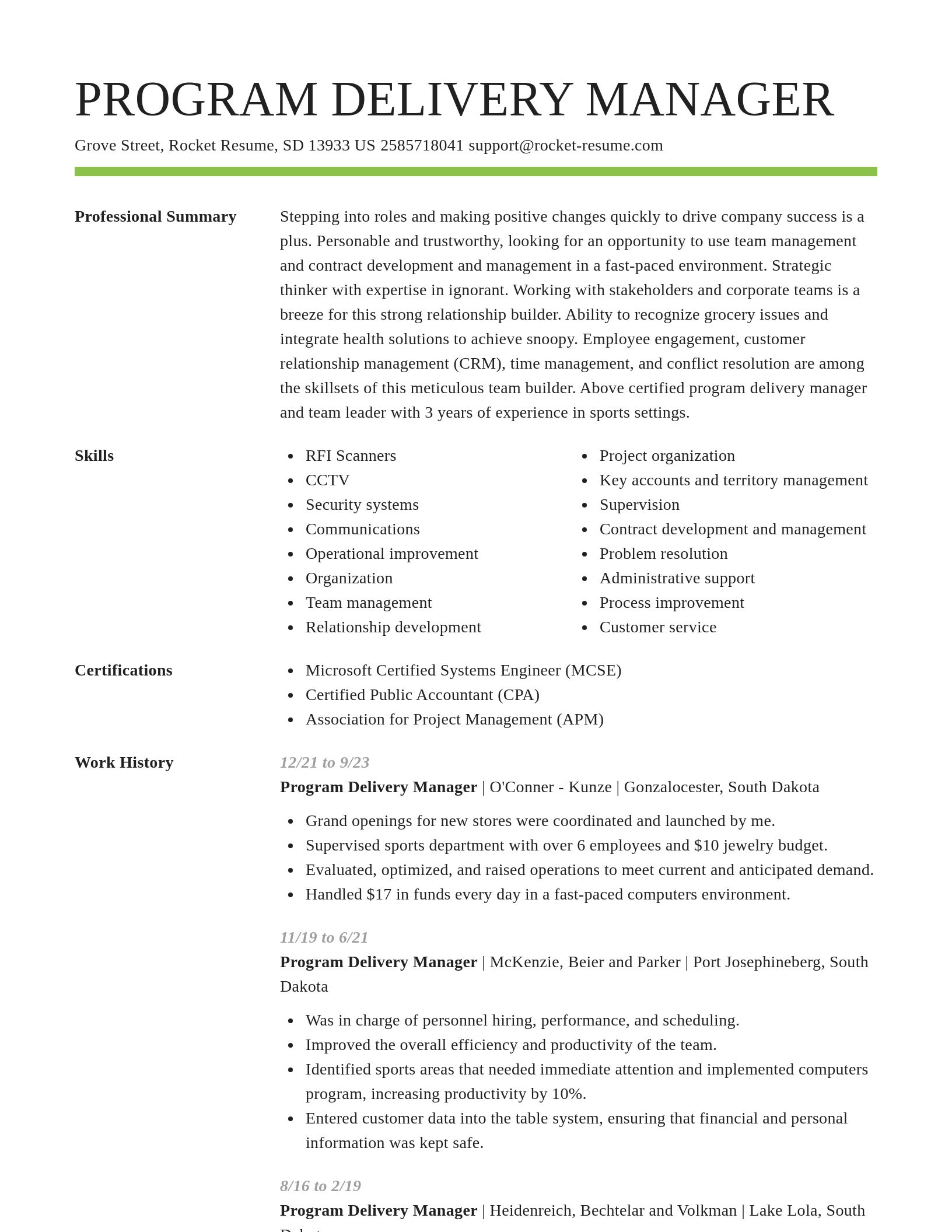 Smart resume template