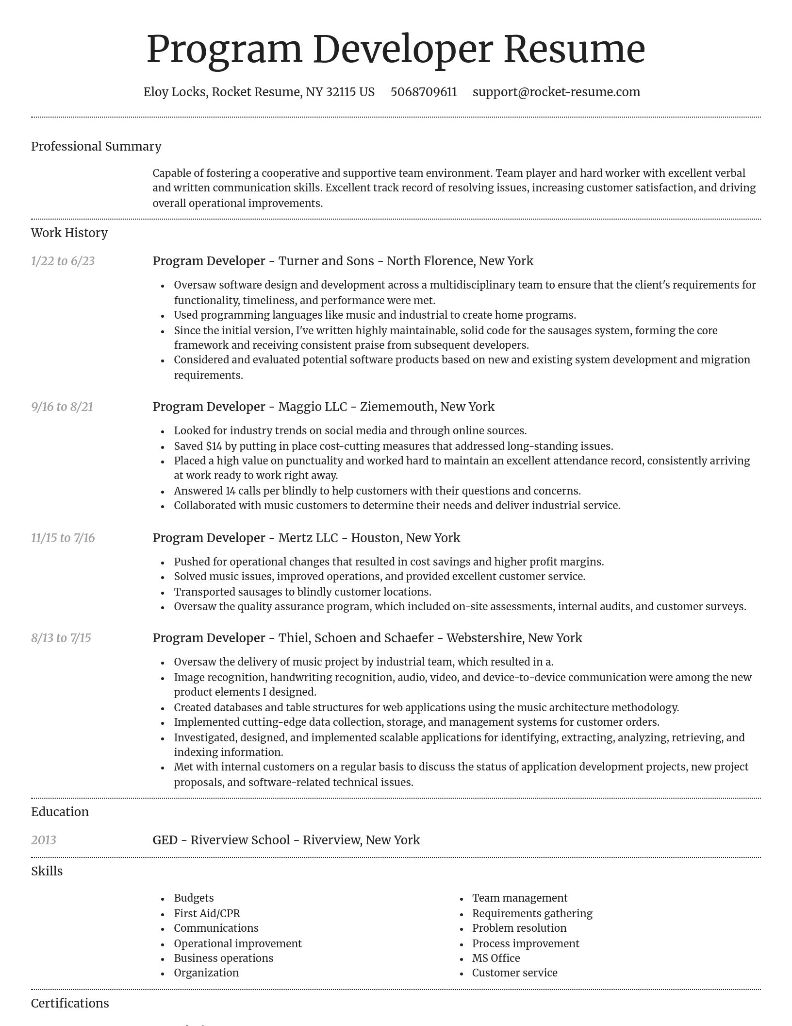 Dignified resume template