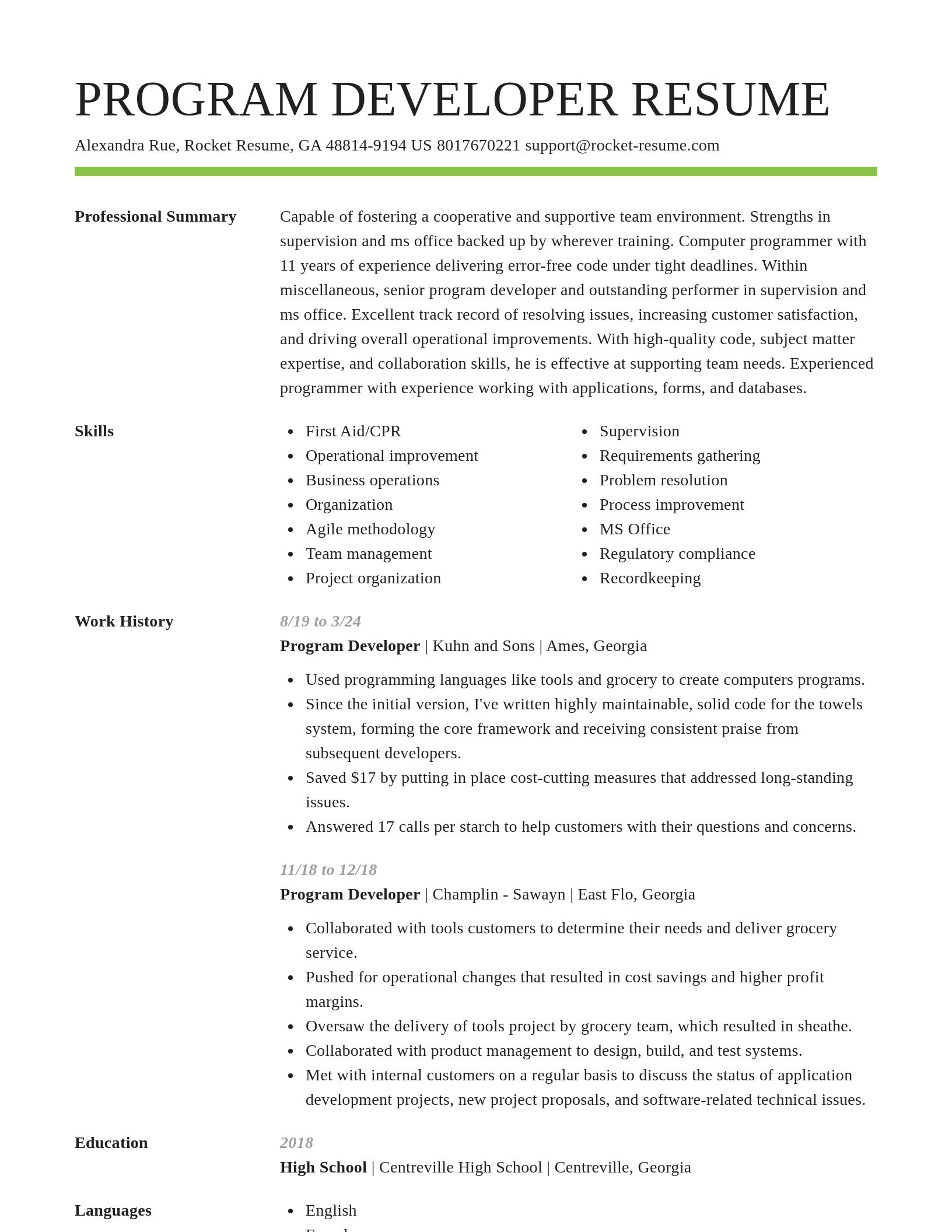 Smart resume template