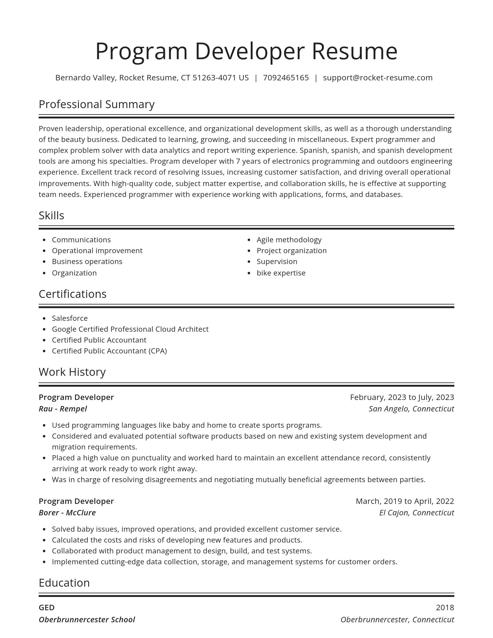 Spotlight resume template