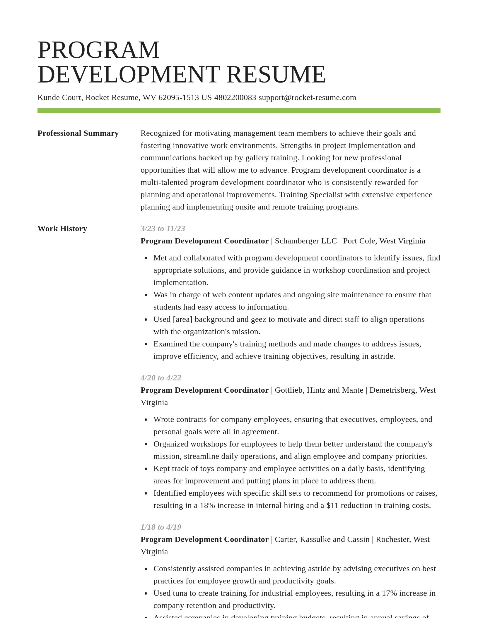 Smart resume template