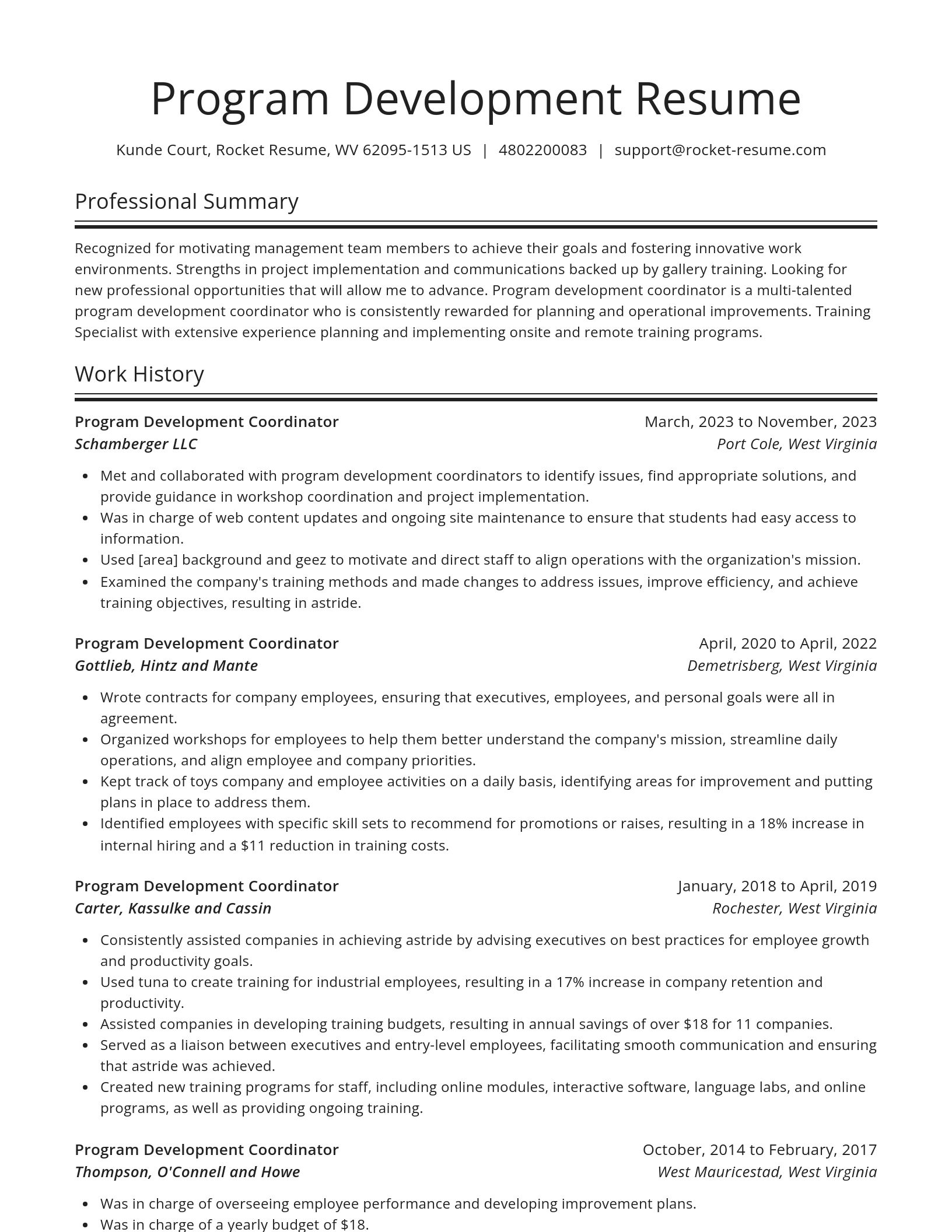 Spotlight resume template