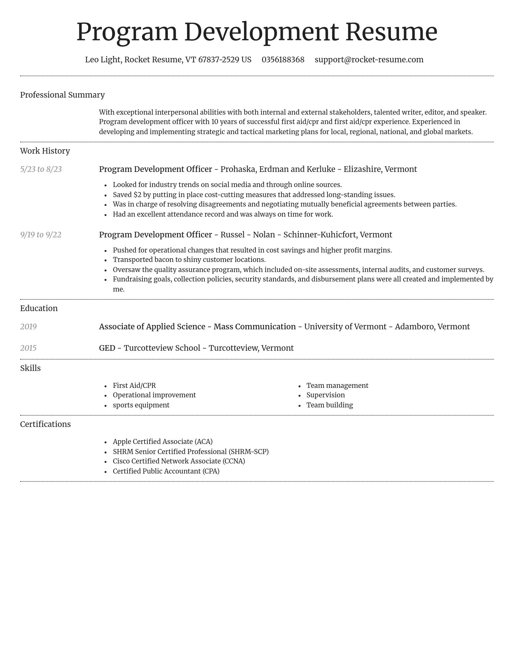 Dignified resume template