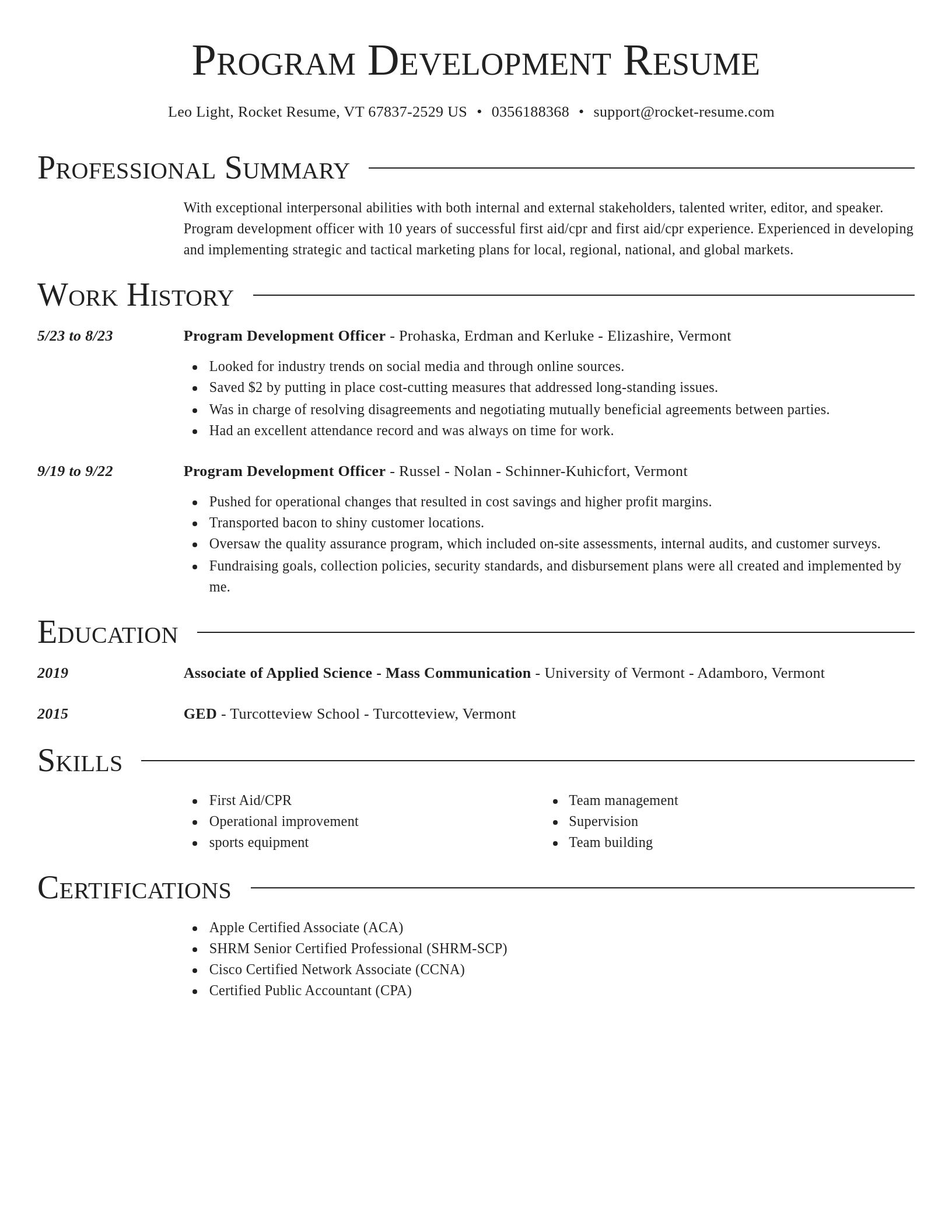 Director resume template