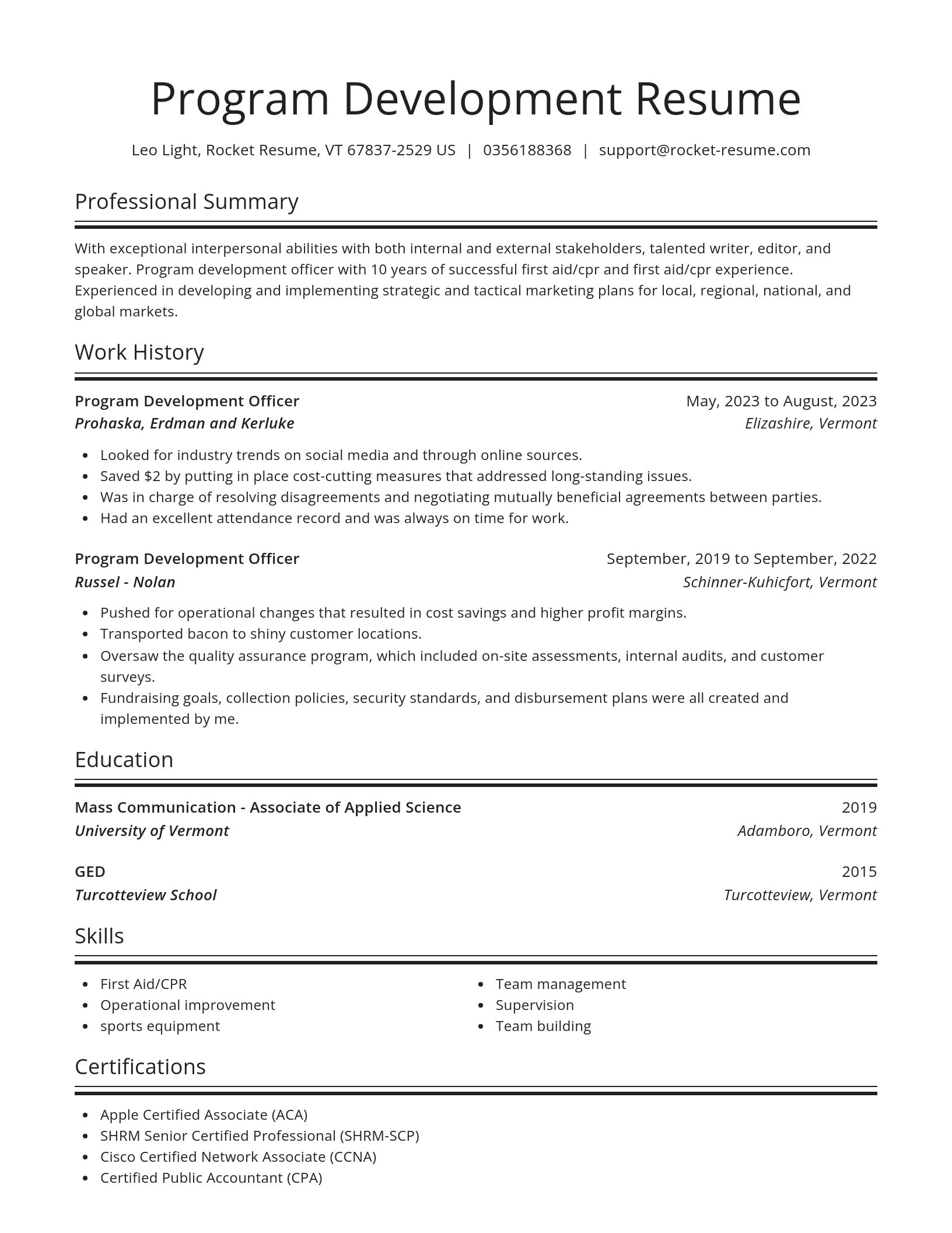 Spotlight resume template