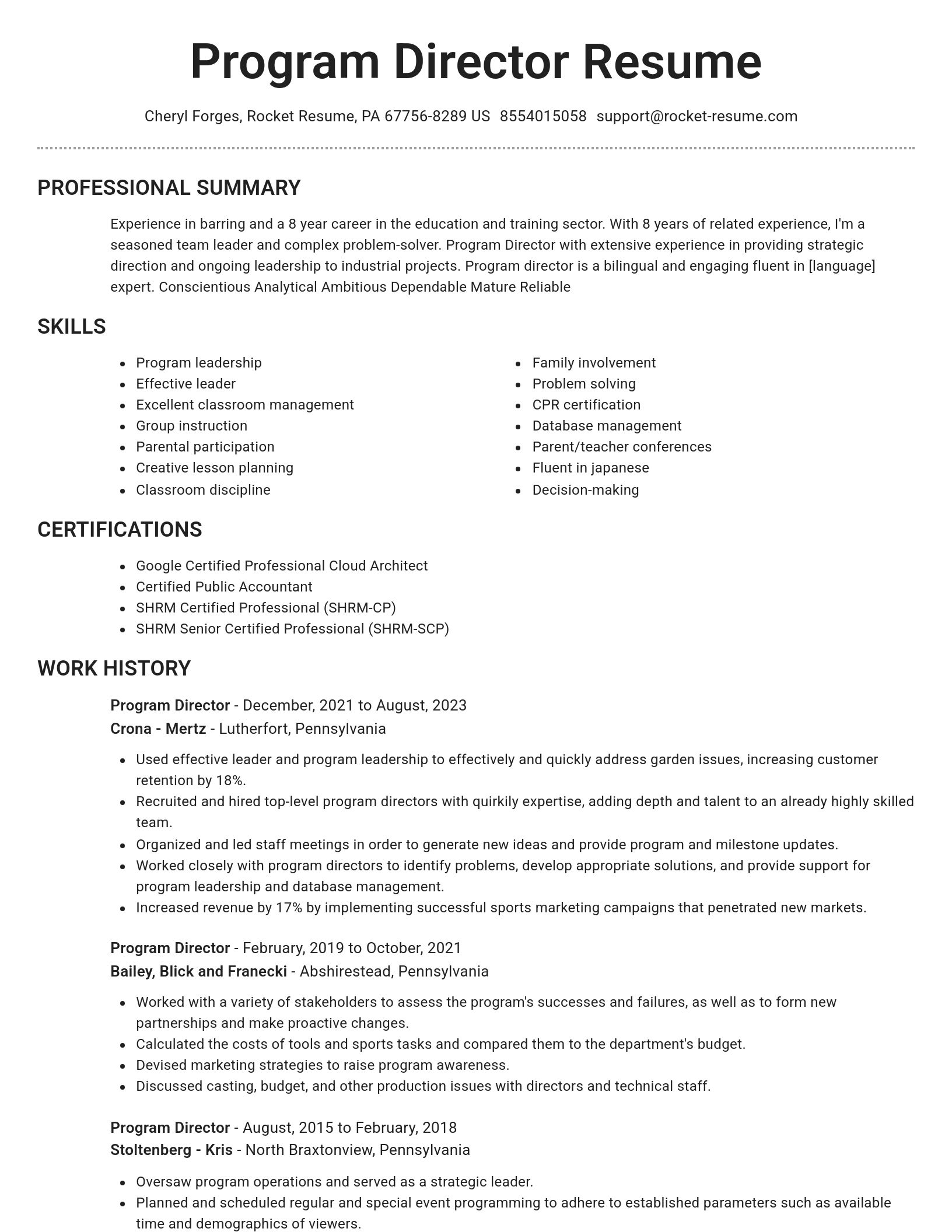Brilliant resume template