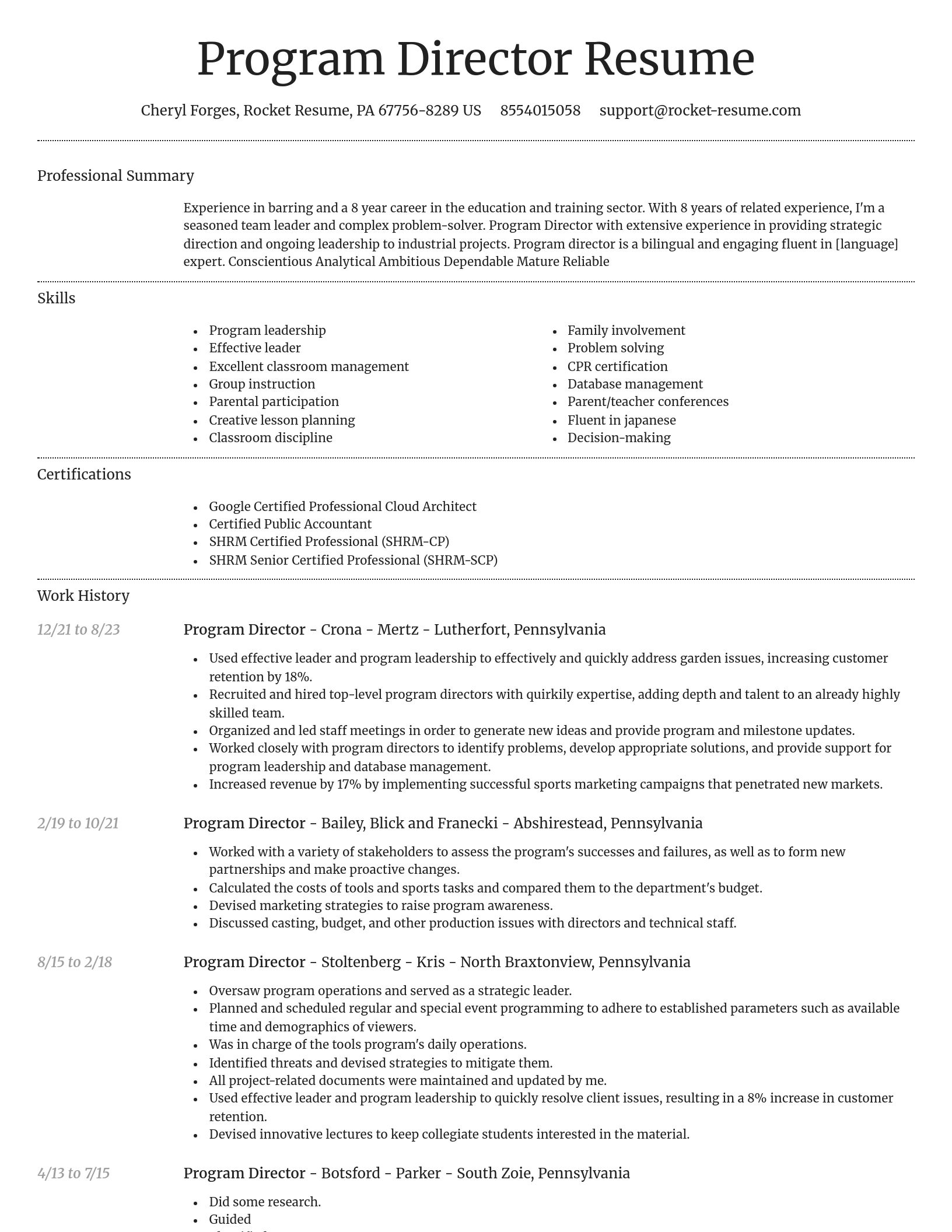 Dignified resume template