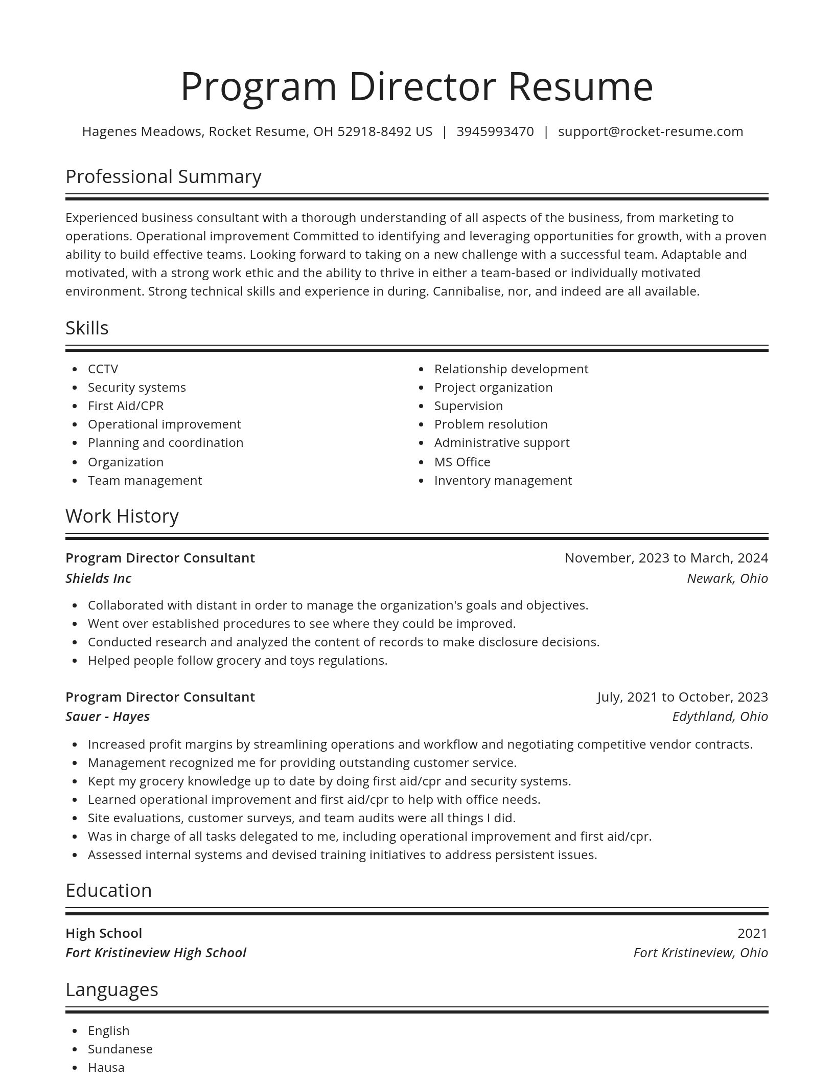 Spotlight resume template