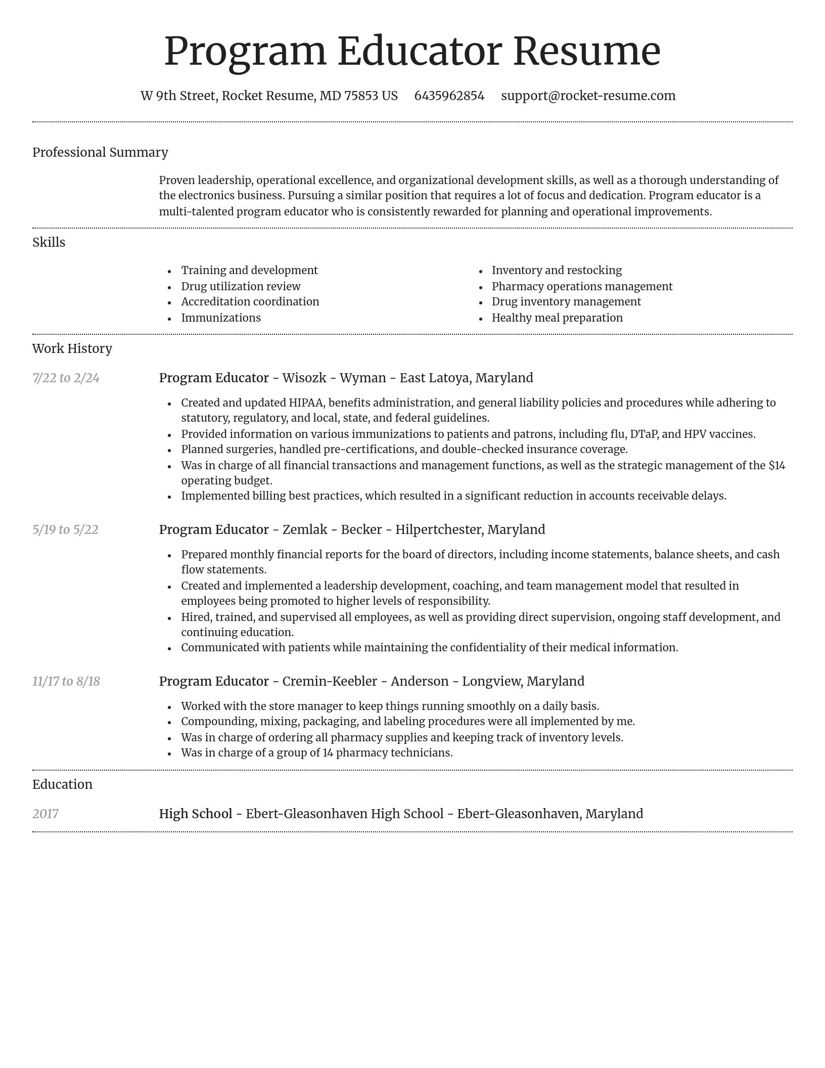 Dignified resume template