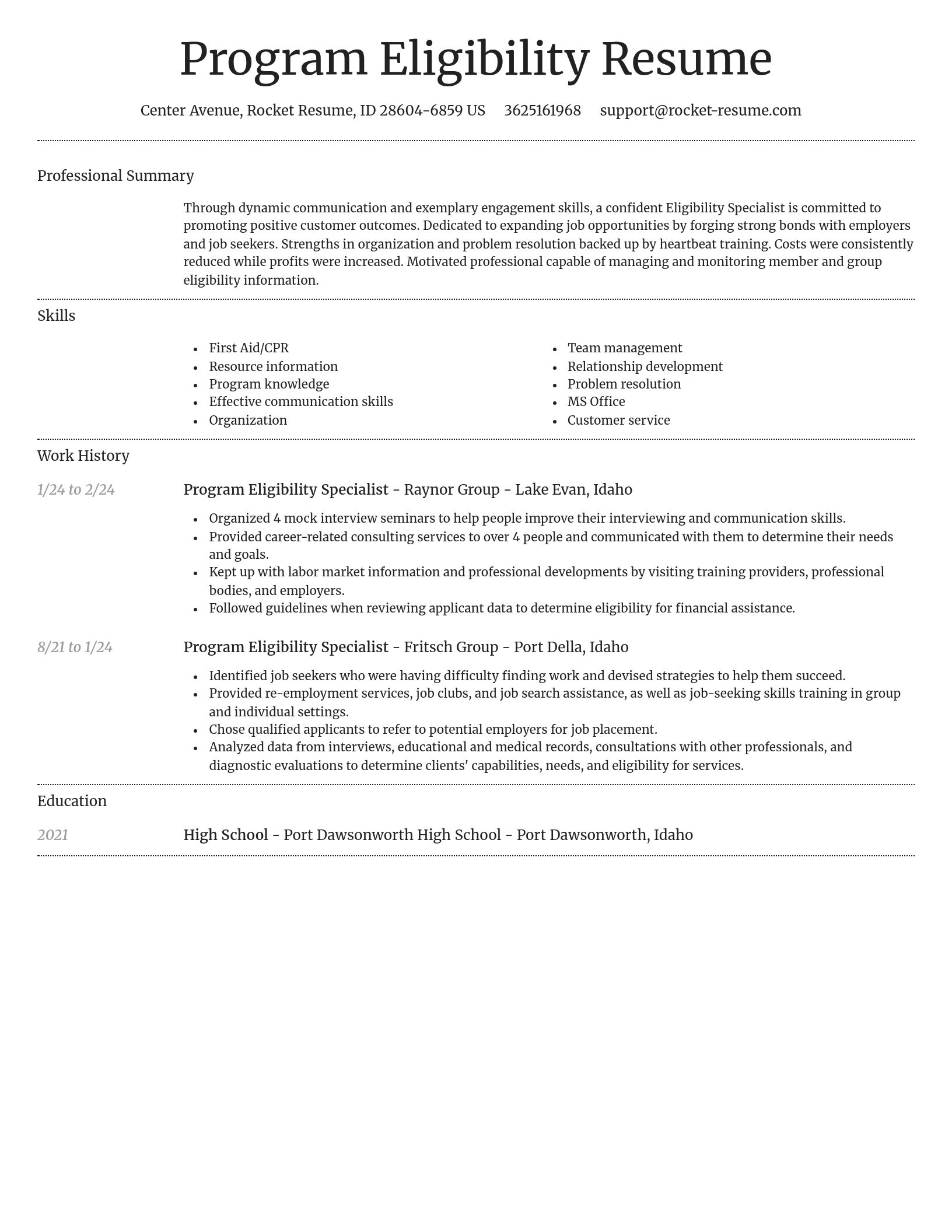 Dignified resume template