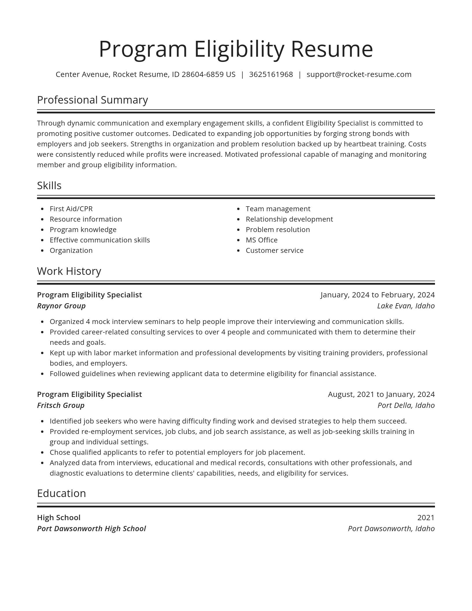 Spotlight resume template