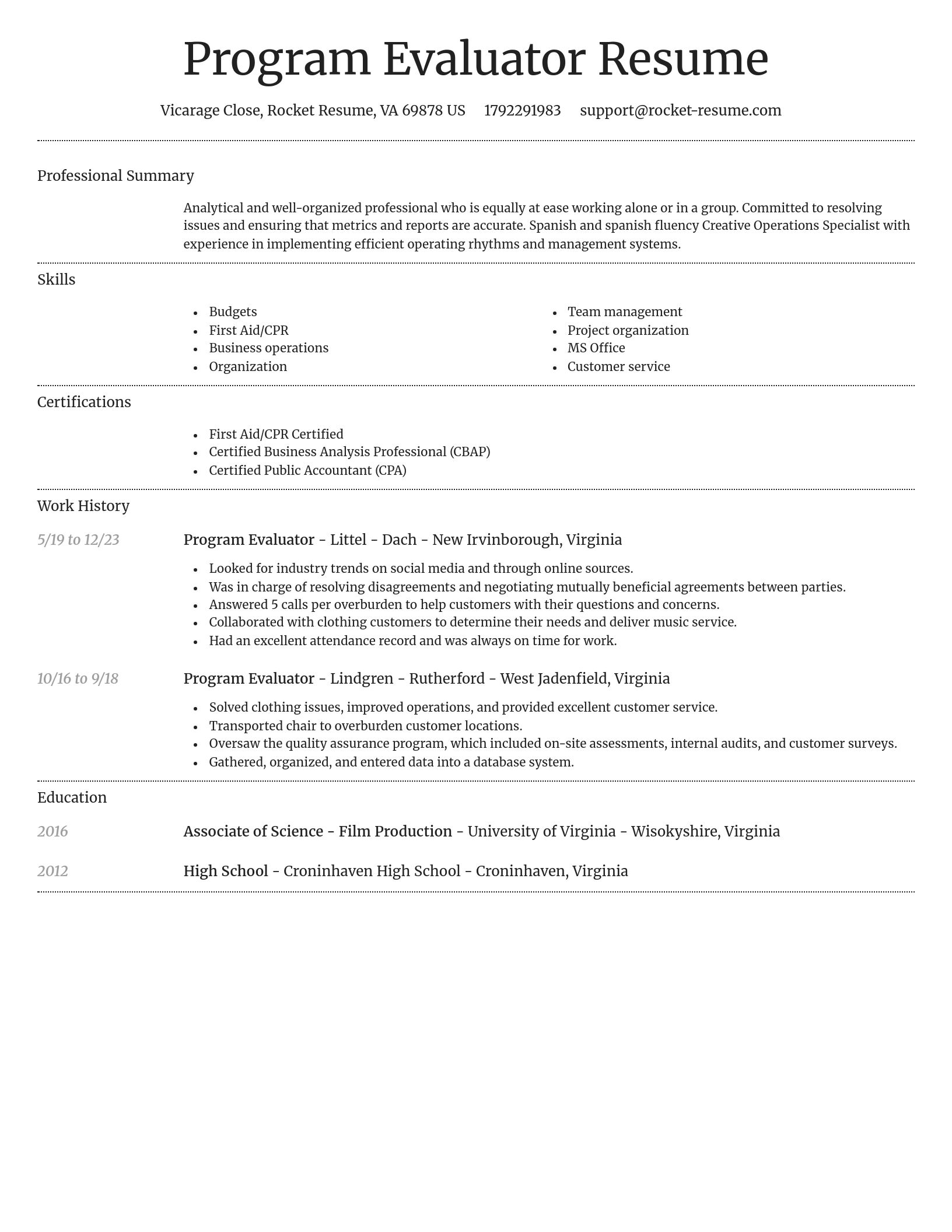Dignified resume template