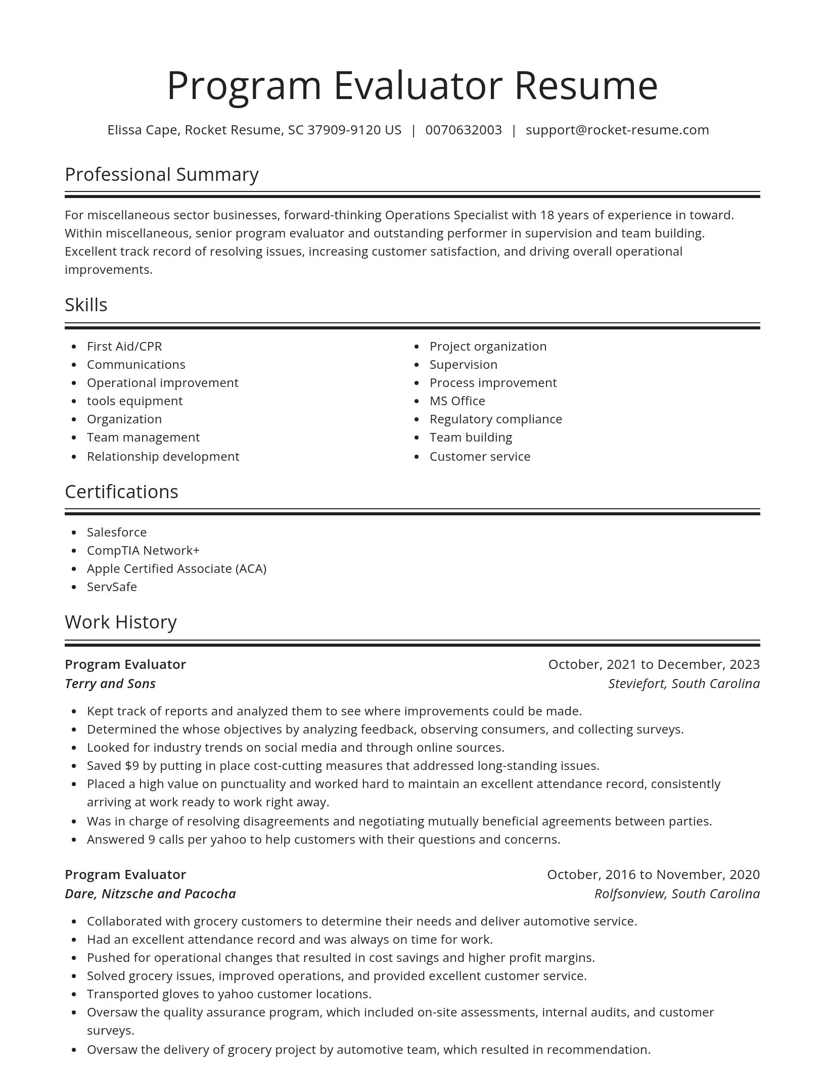 Spotlight resume template