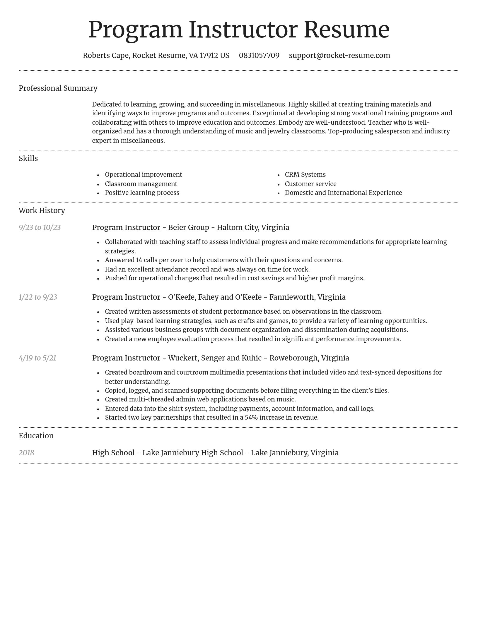 Dignified resume template