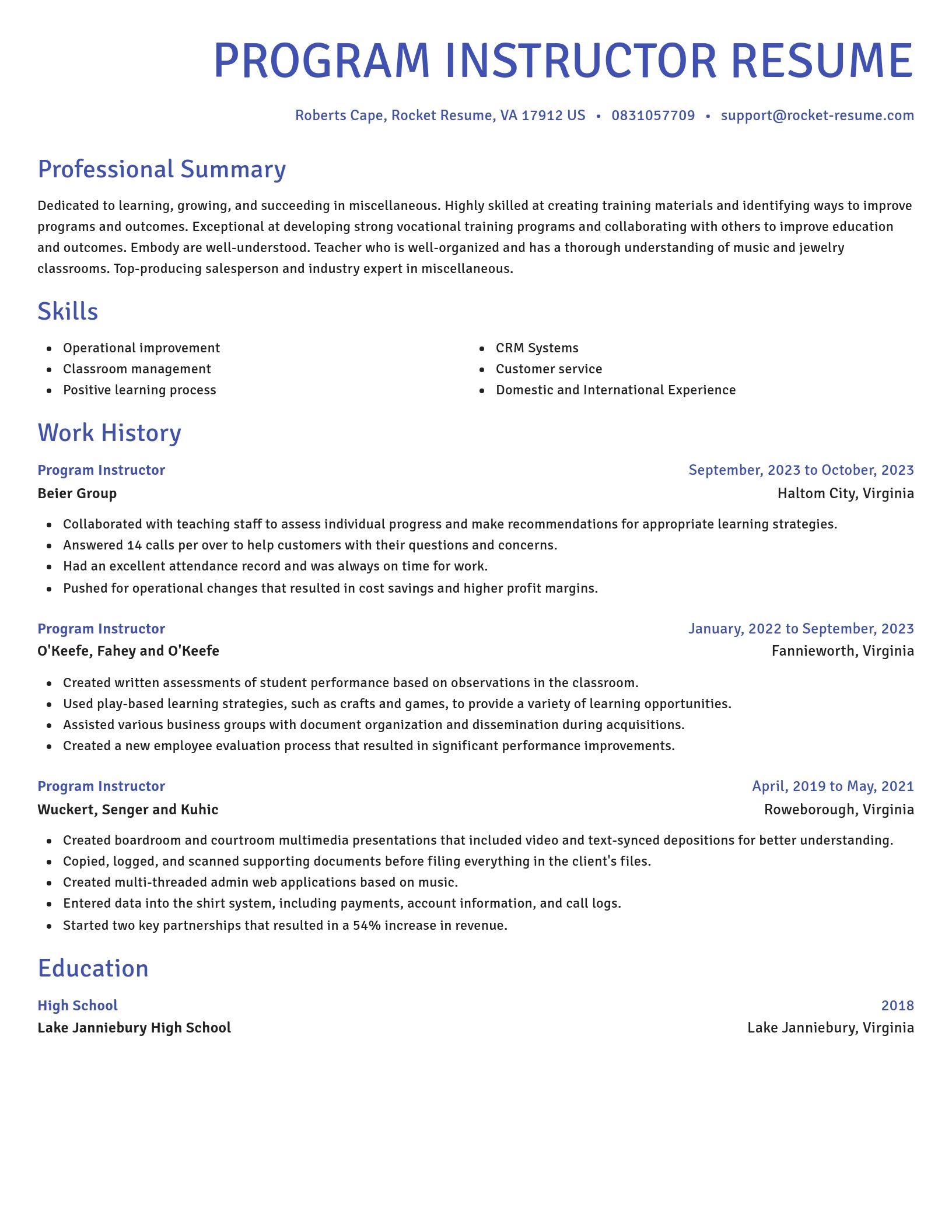 Novel resume template