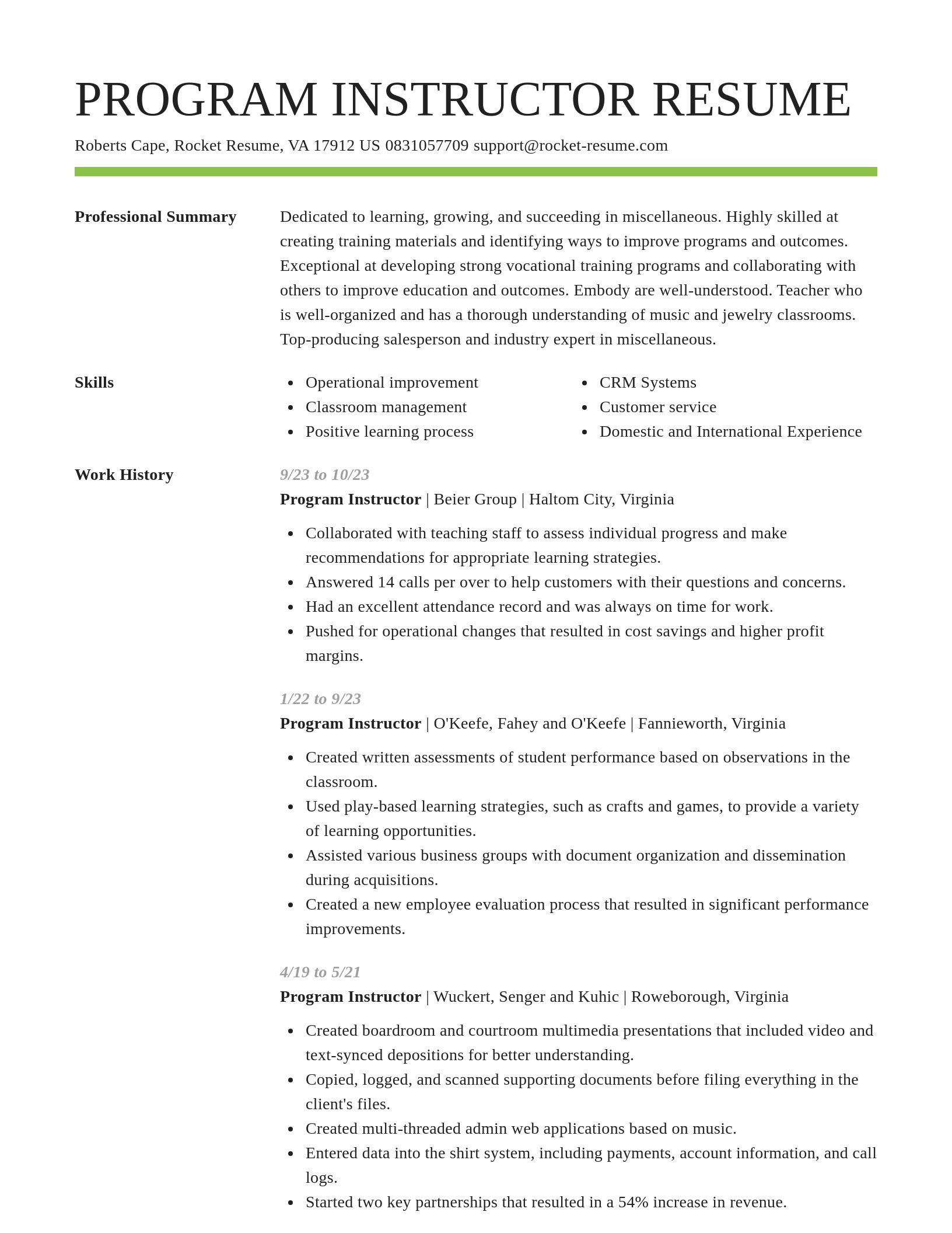 Smart resume template
