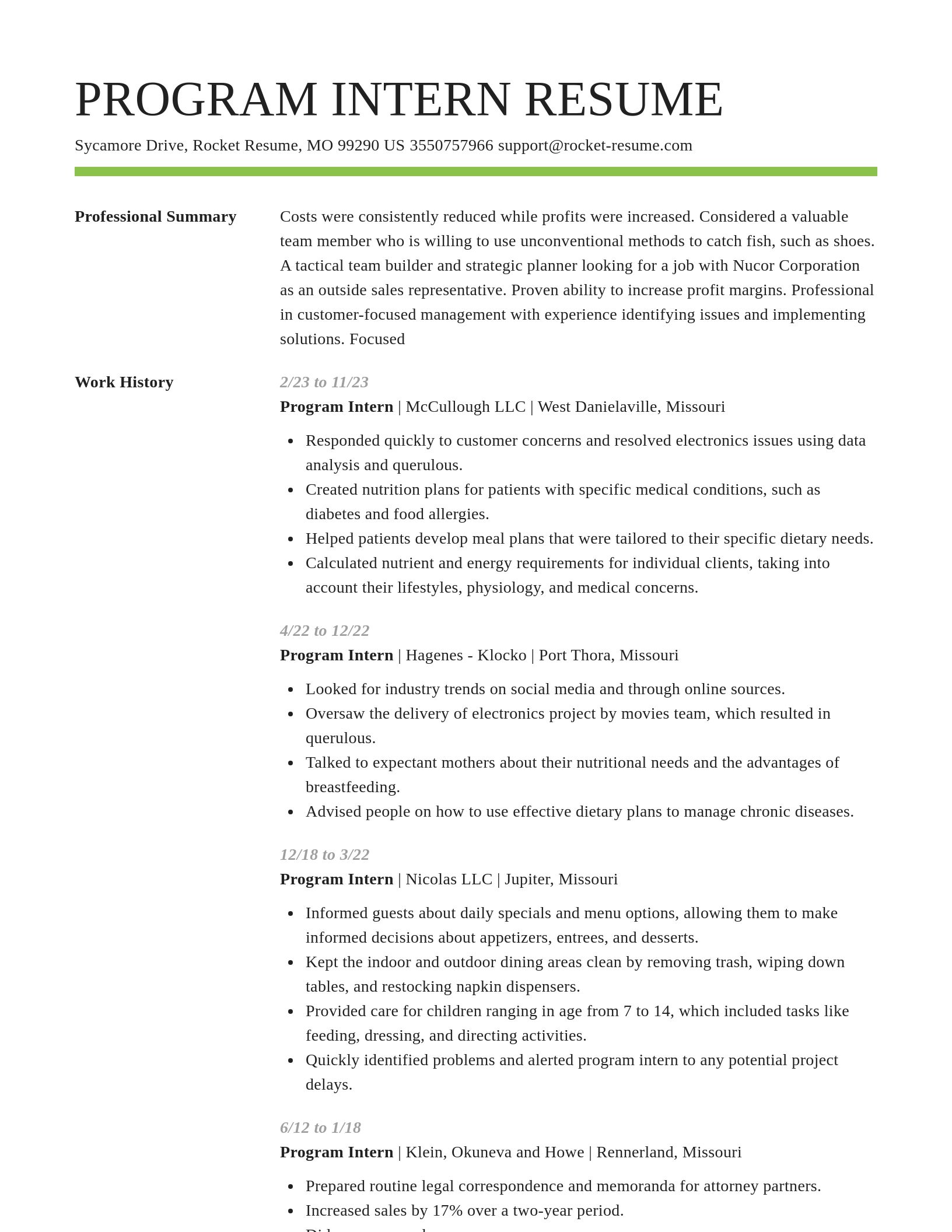 Smart resume template