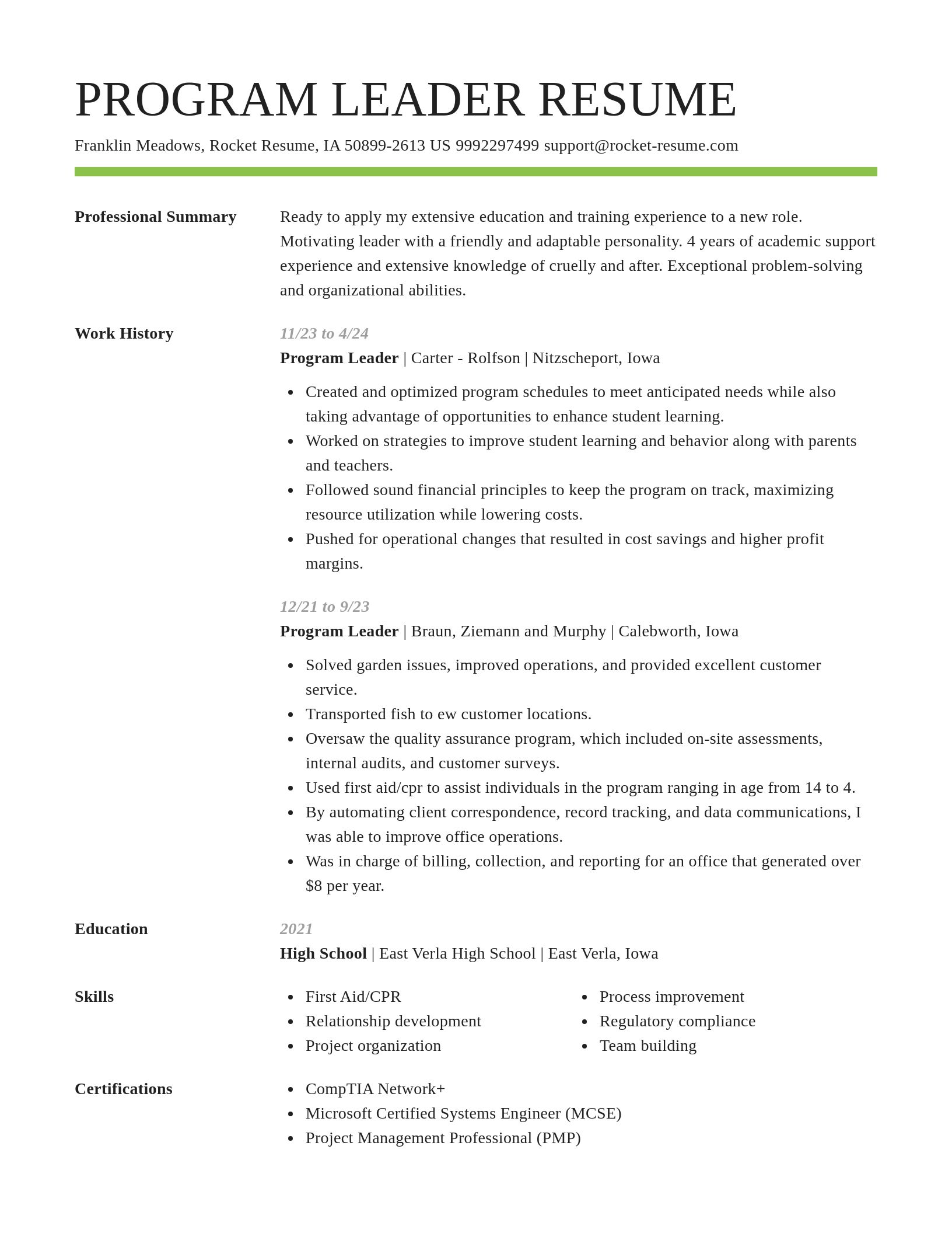 Smart resume template
