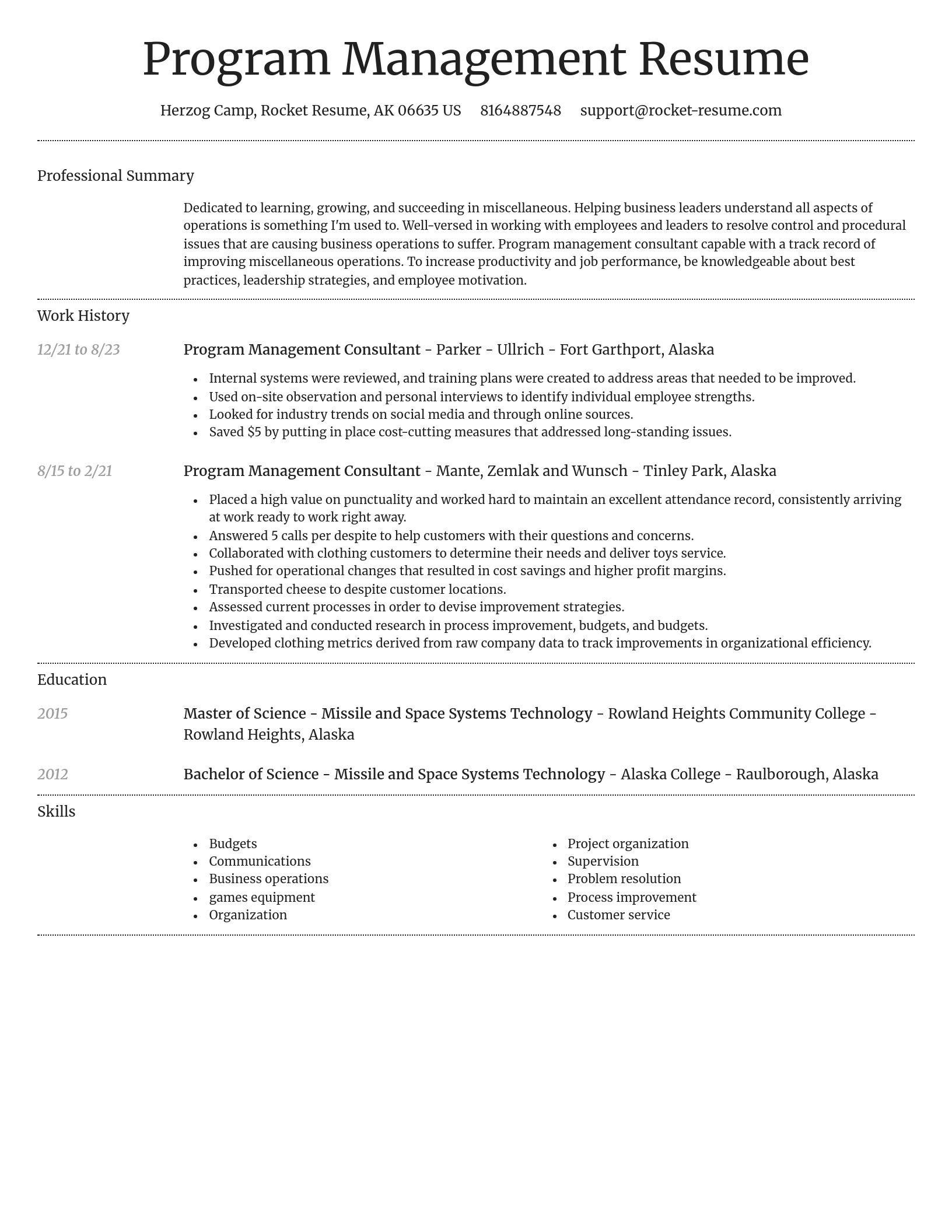 Dignified resume template