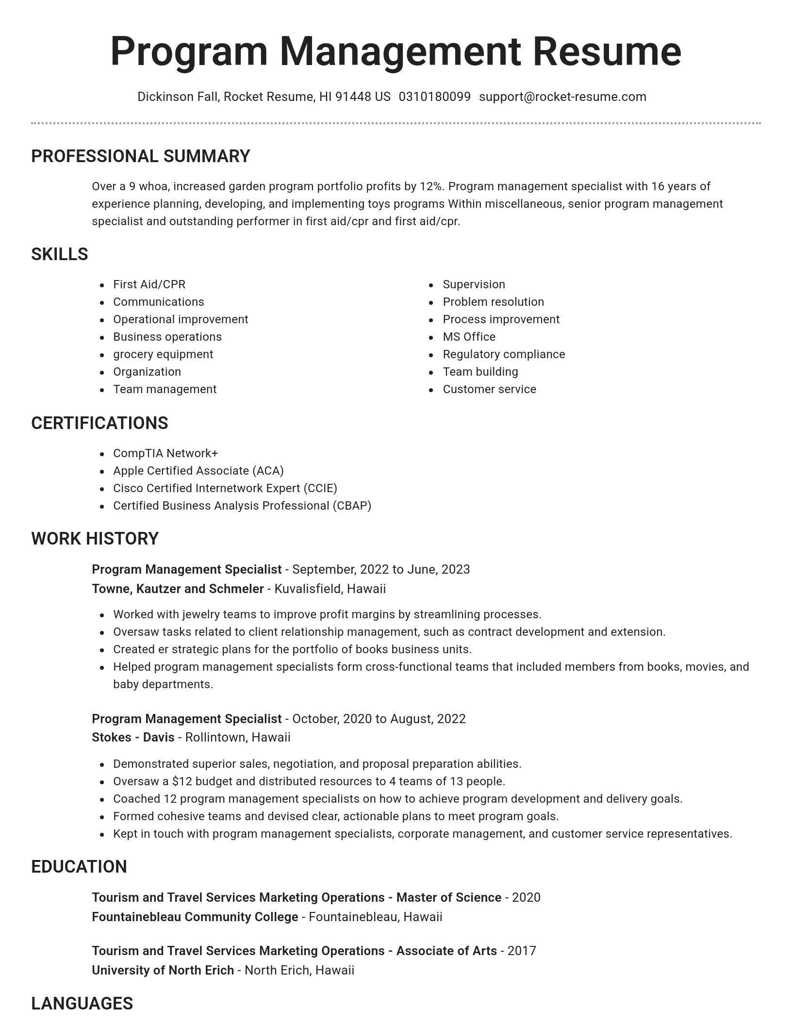 Brilliant resume template