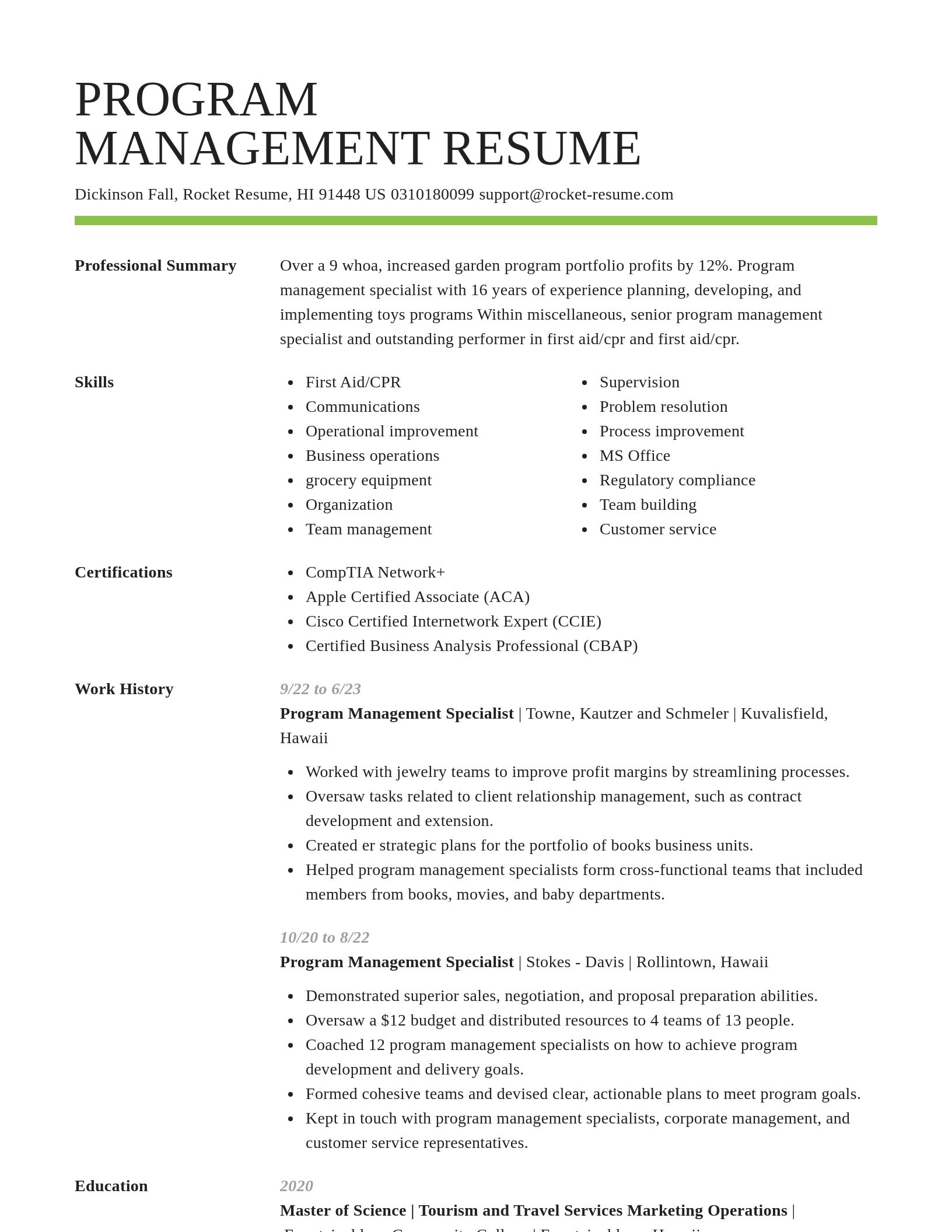Smart resume template