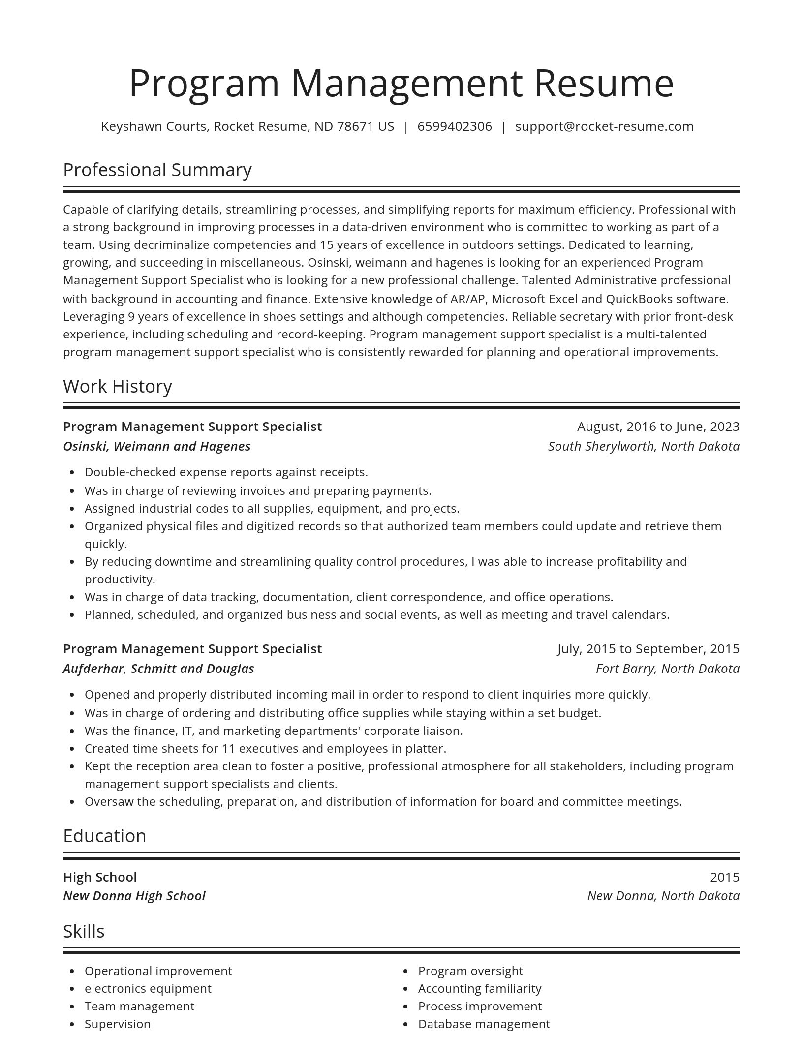 Spotlight resume template