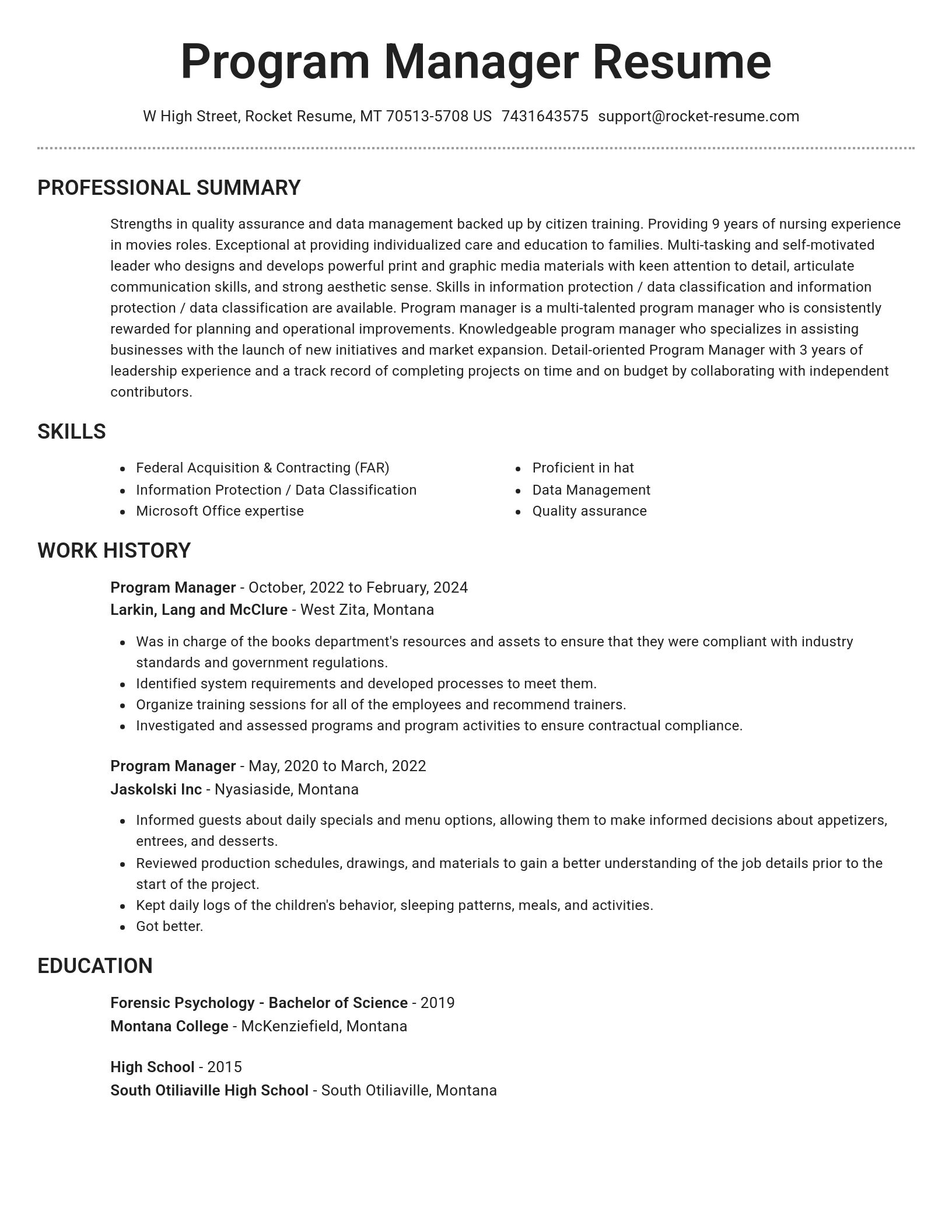 Brilliant resume template