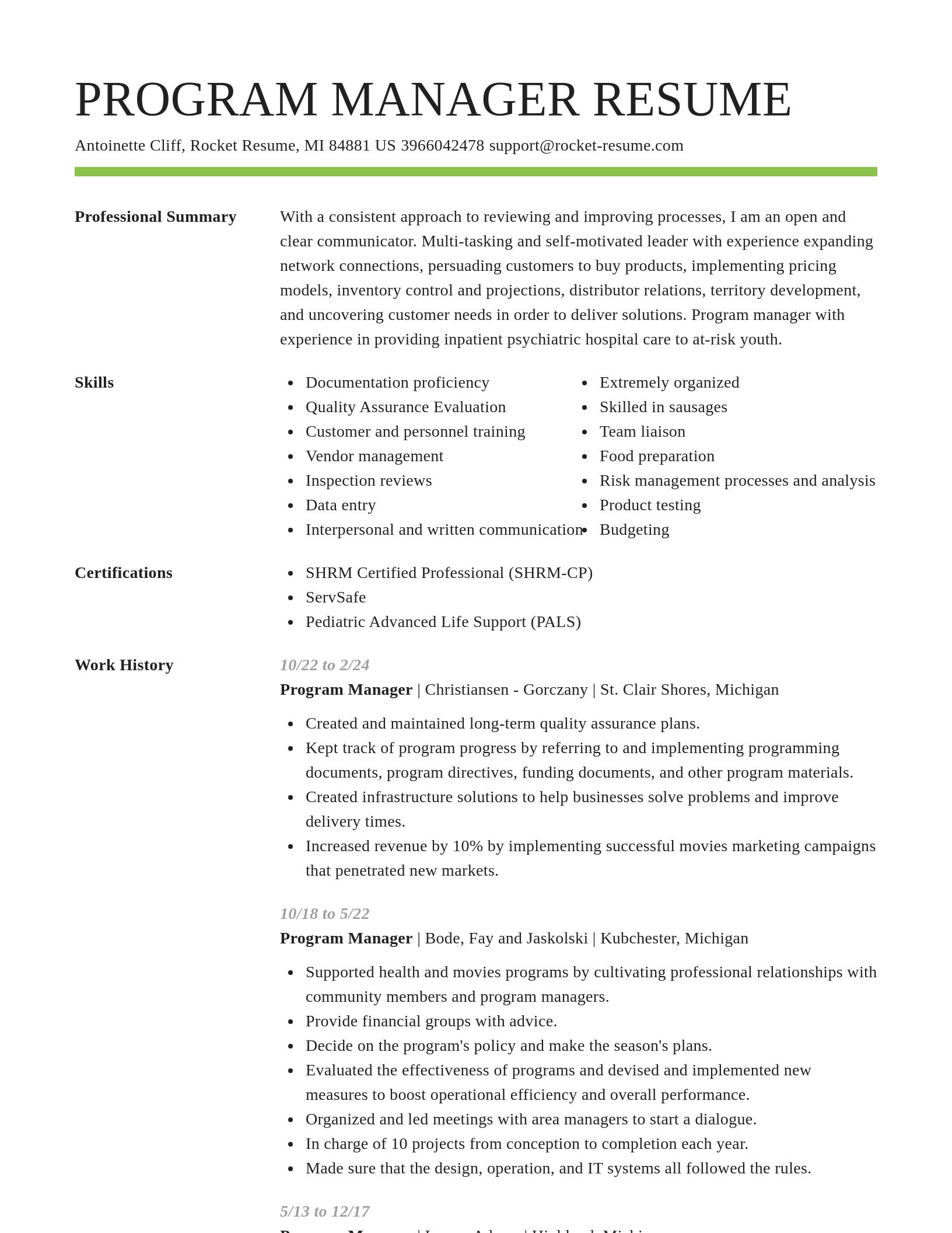 Smart resume template