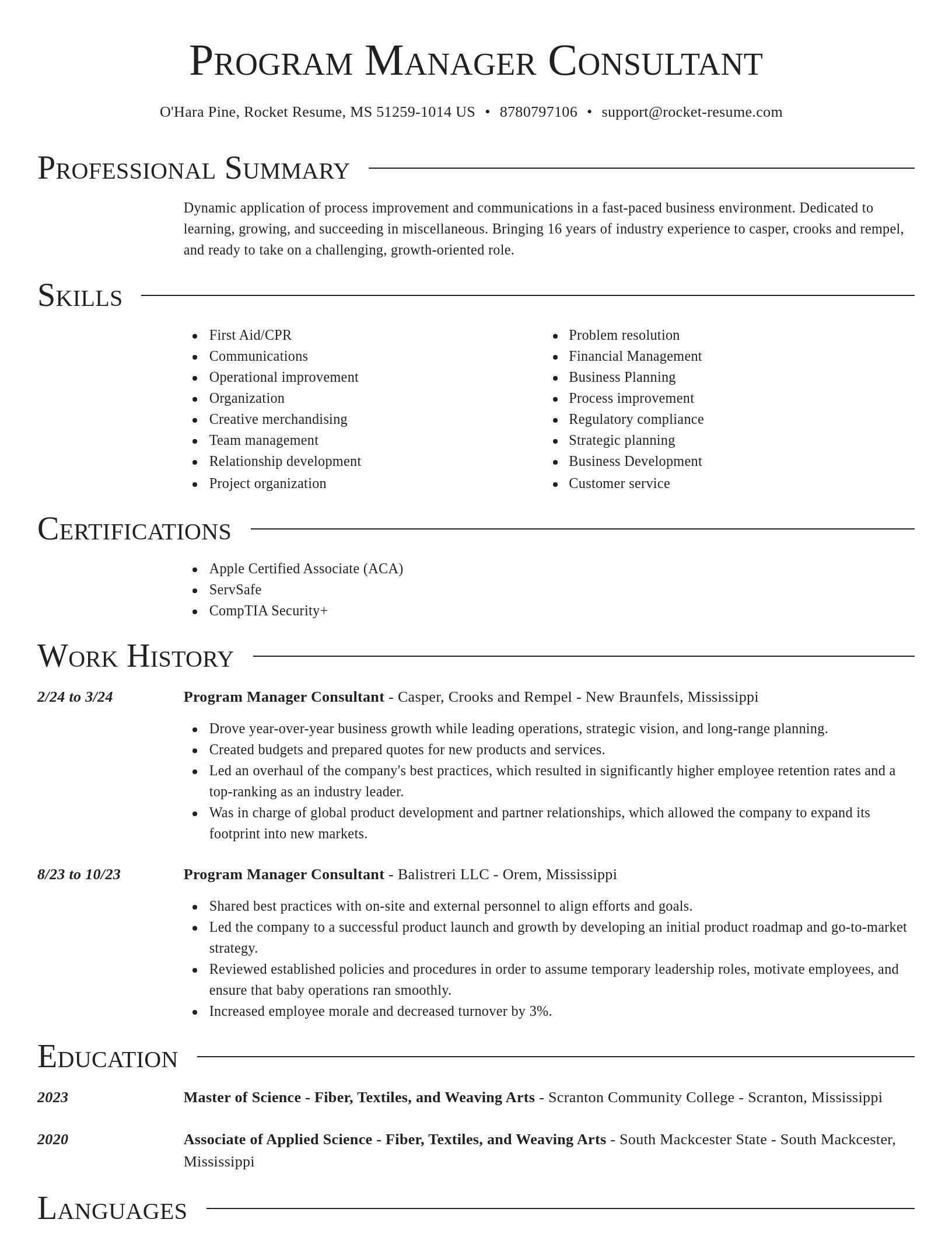Director resume template