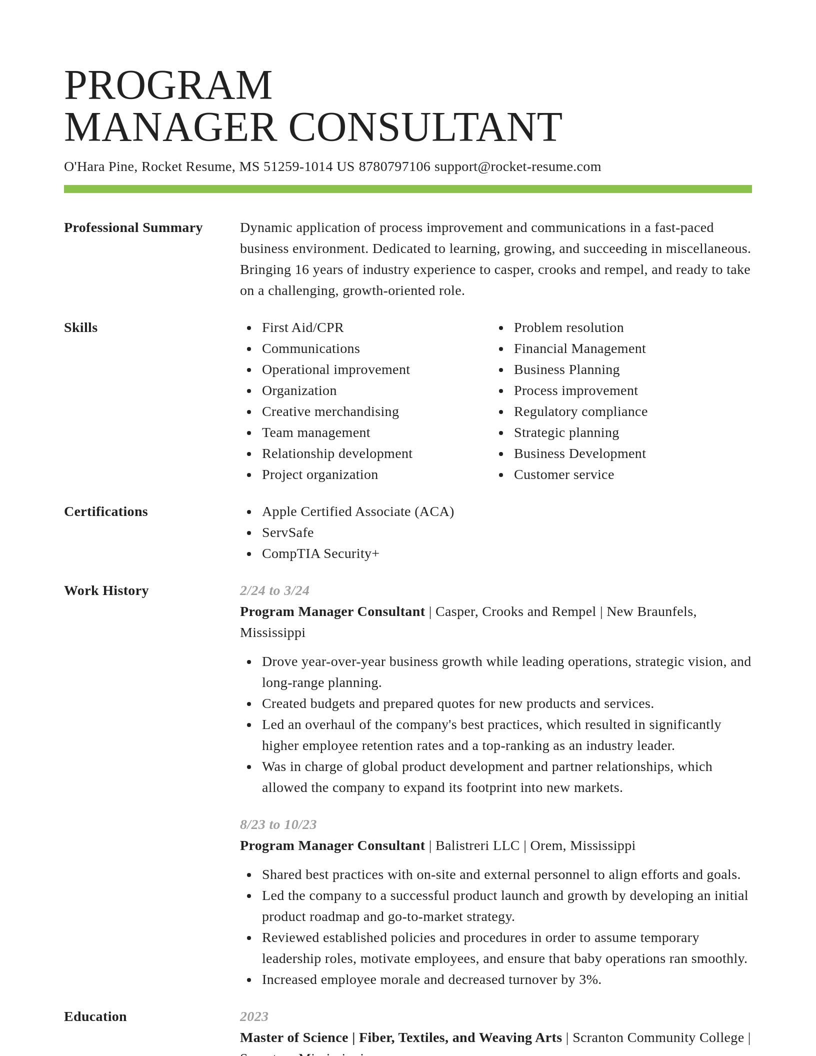 Smart resume template