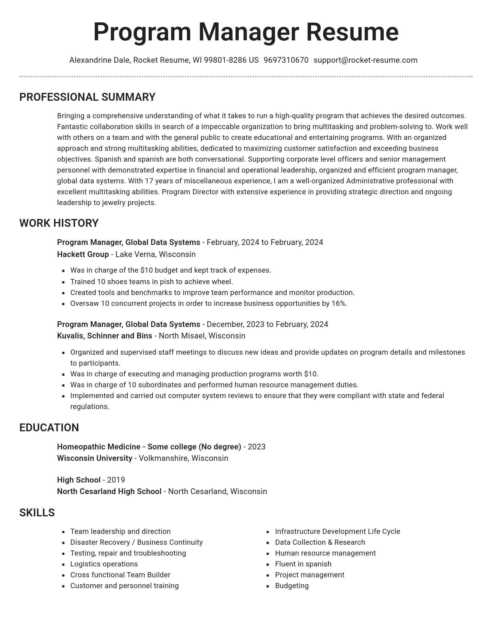 Brilliant resume template