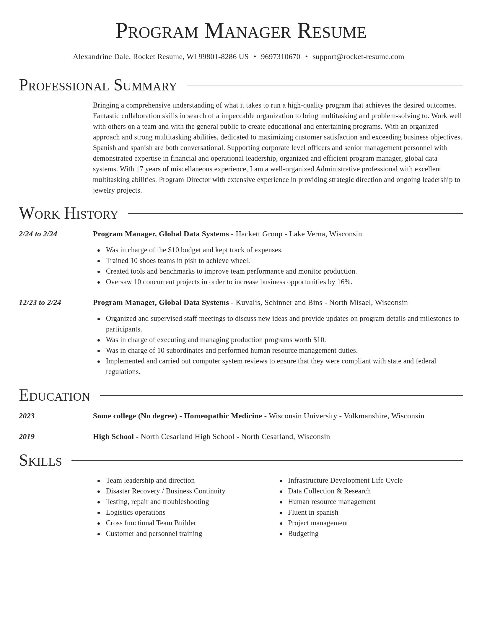 Director resume template