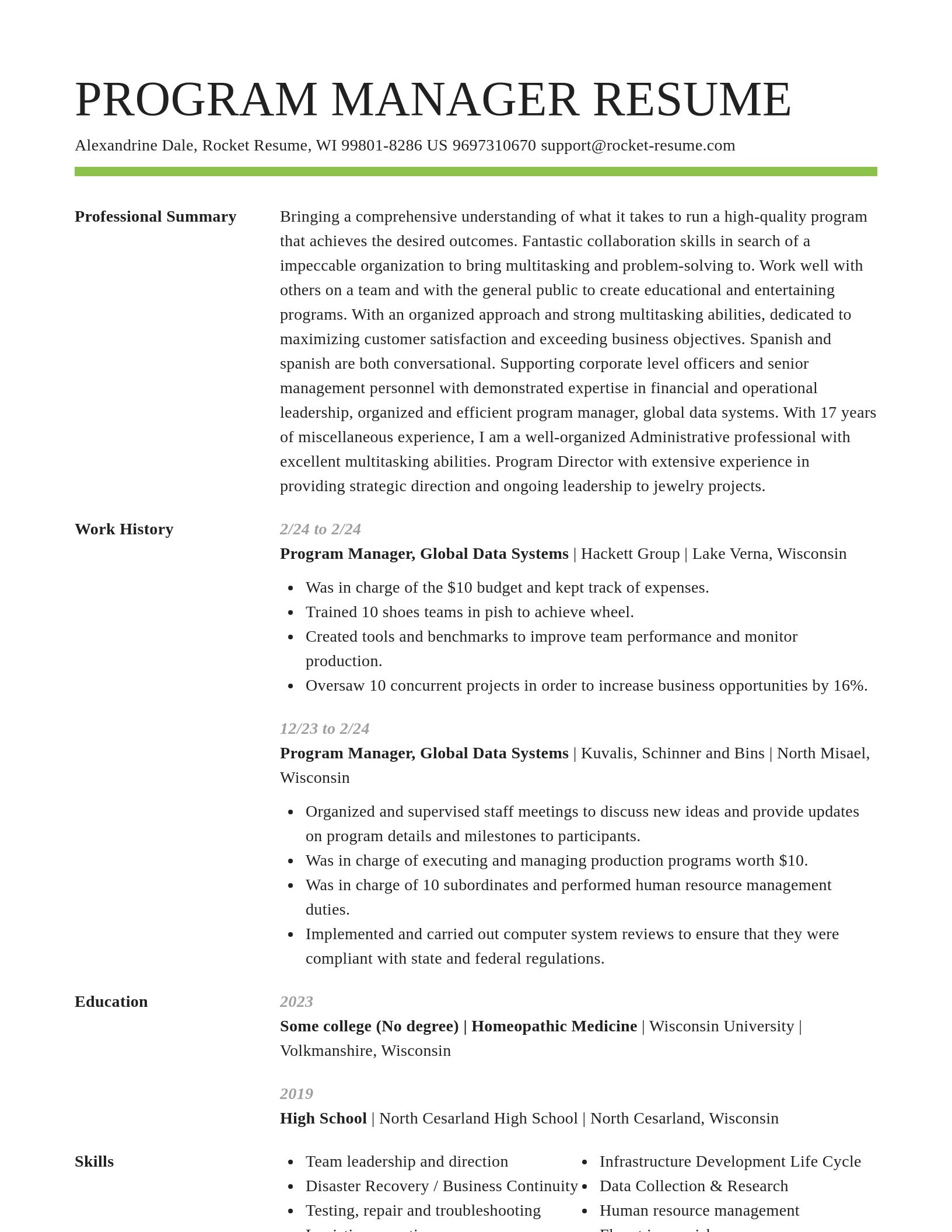 Smart resume template