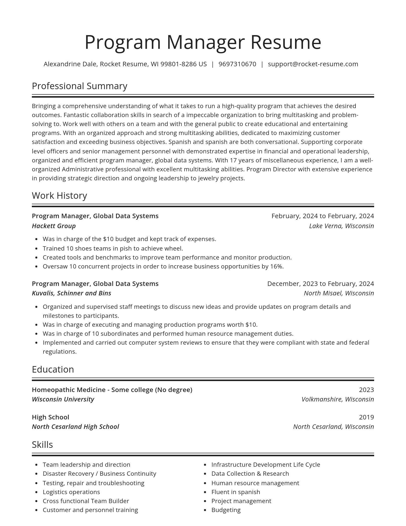 Spotlight resume template